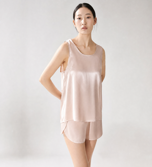 Soho Collection 19 Momme Side-Slit Silk Pajama Set