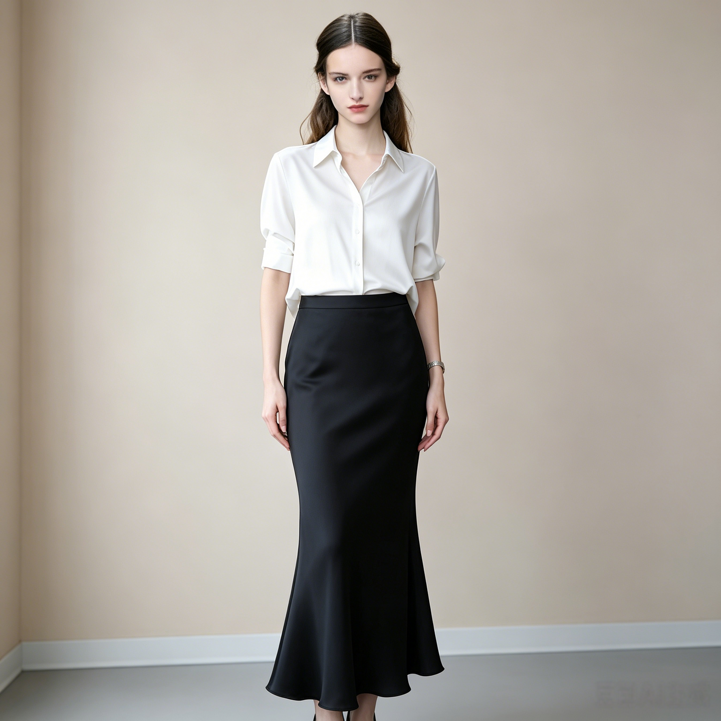 City Daily Collection 19 Momme Grade 6A 100% Mulberry Silk Crepe de Chine Mermaid Fishtail Skirt