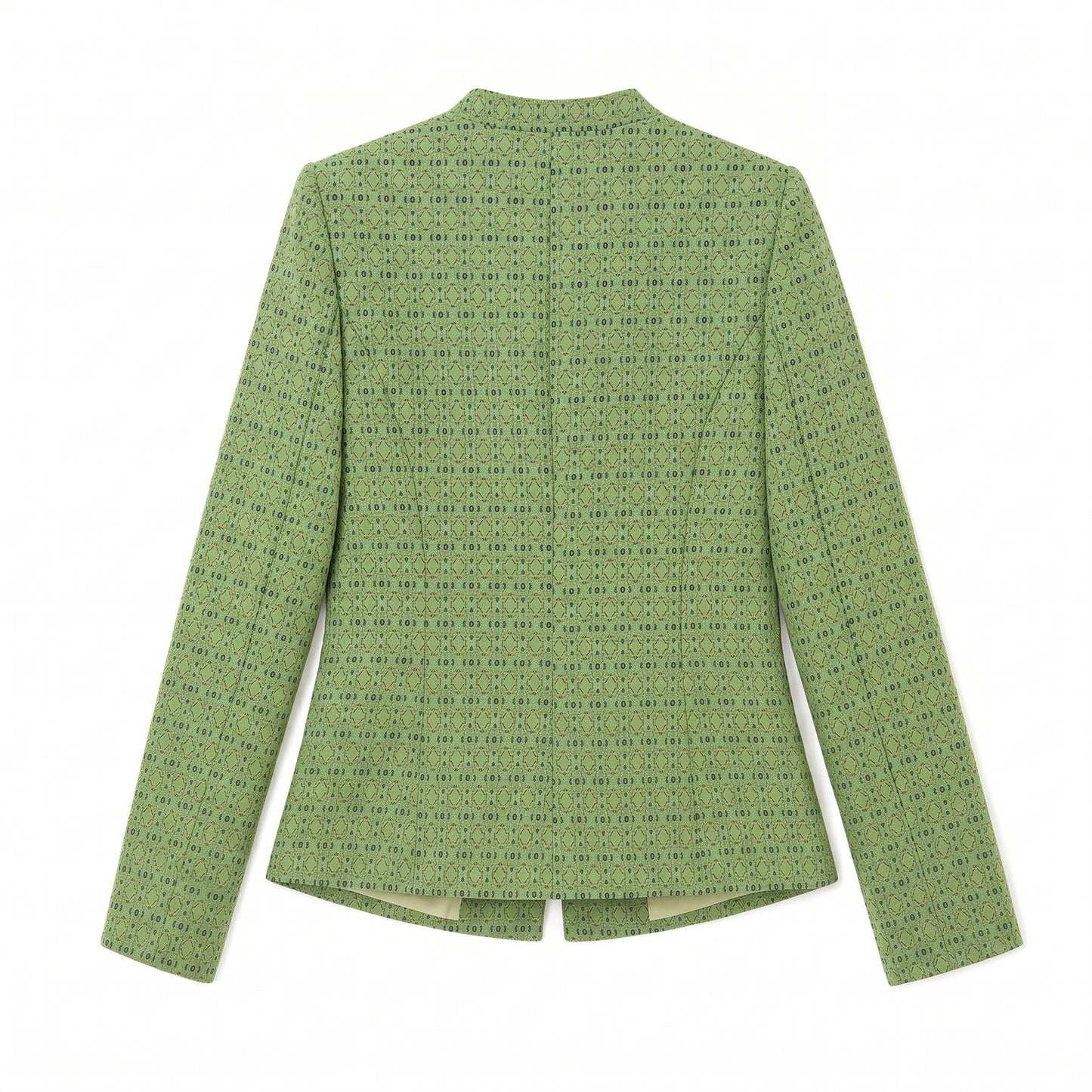 Diamond Lattice Silk Blazer (Light Green)