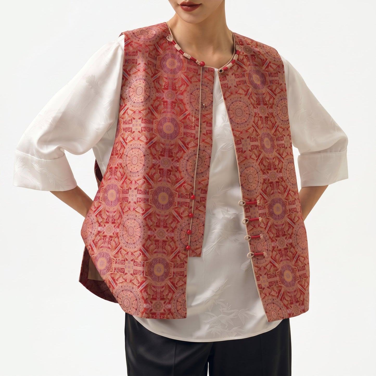 Badayun Silk Vest (Red)