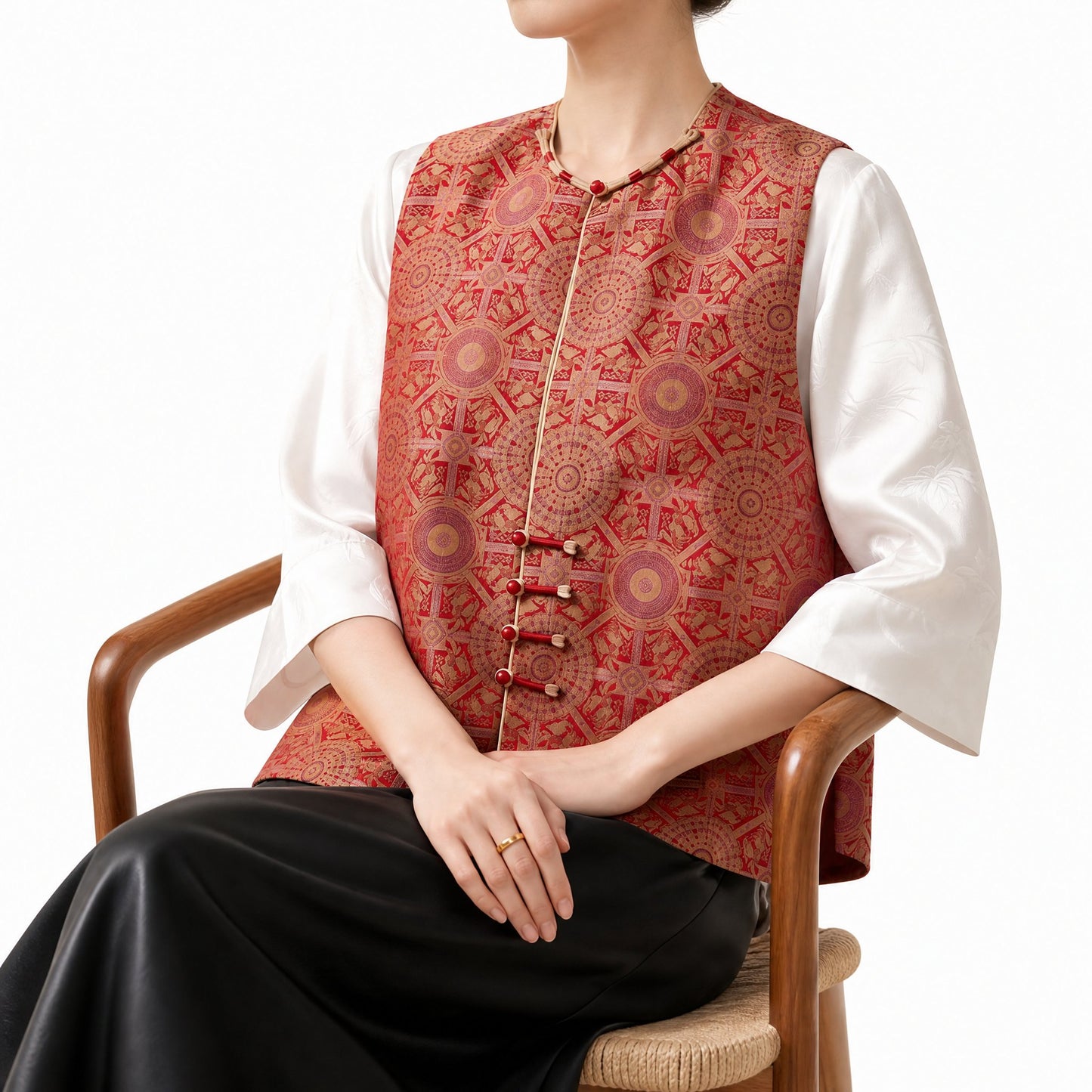 Badayun Silk Vest (Red)