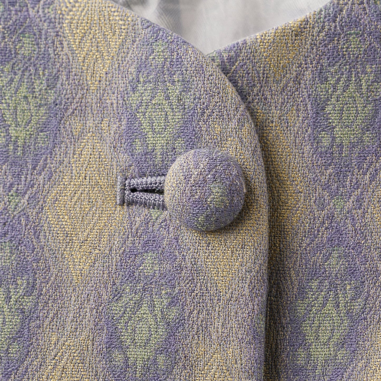 Diamond Lattice Silk Suit Set (Gray, Jacket + Skirt)