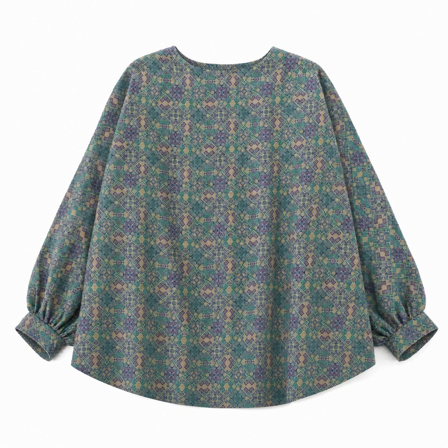 Diamond Lattice Silk Sweatshirt (Dark Green)