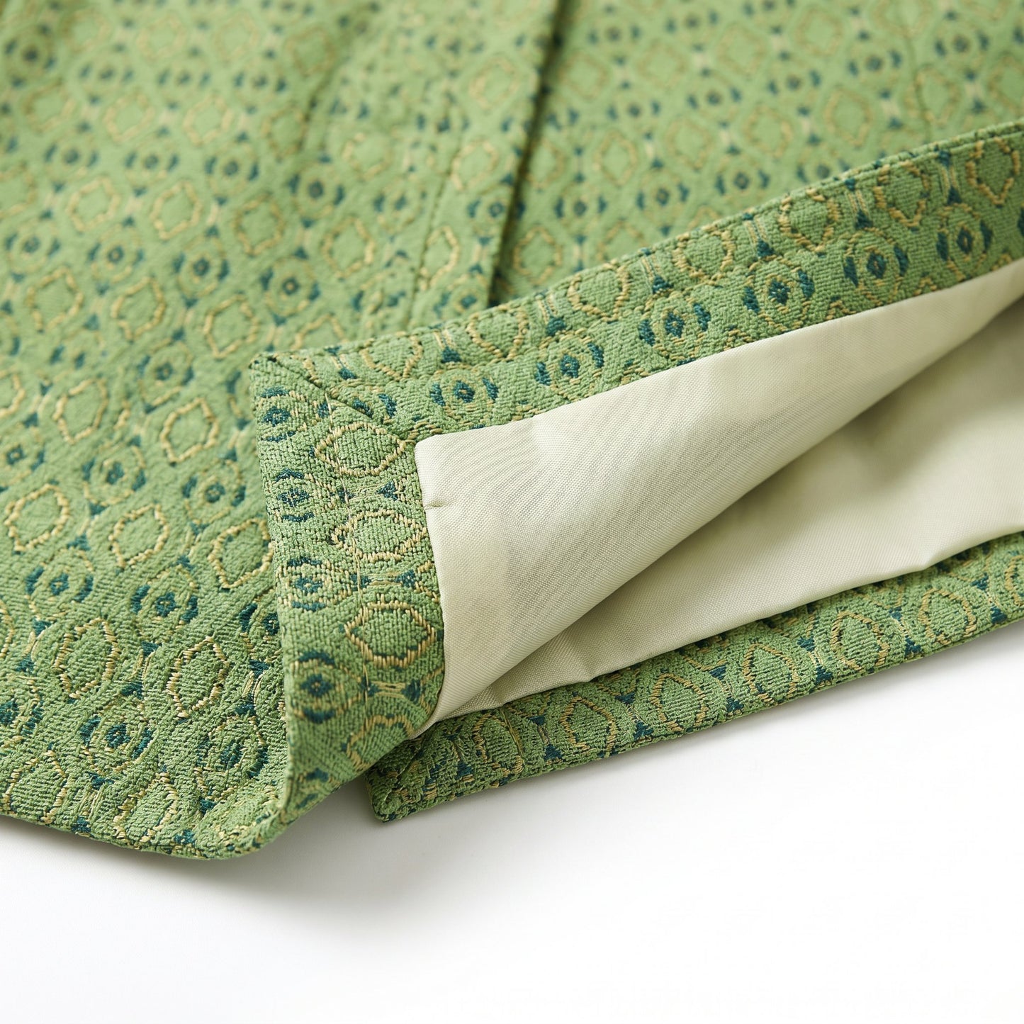 Diamond Lattice Silk Blazer (Light Green)