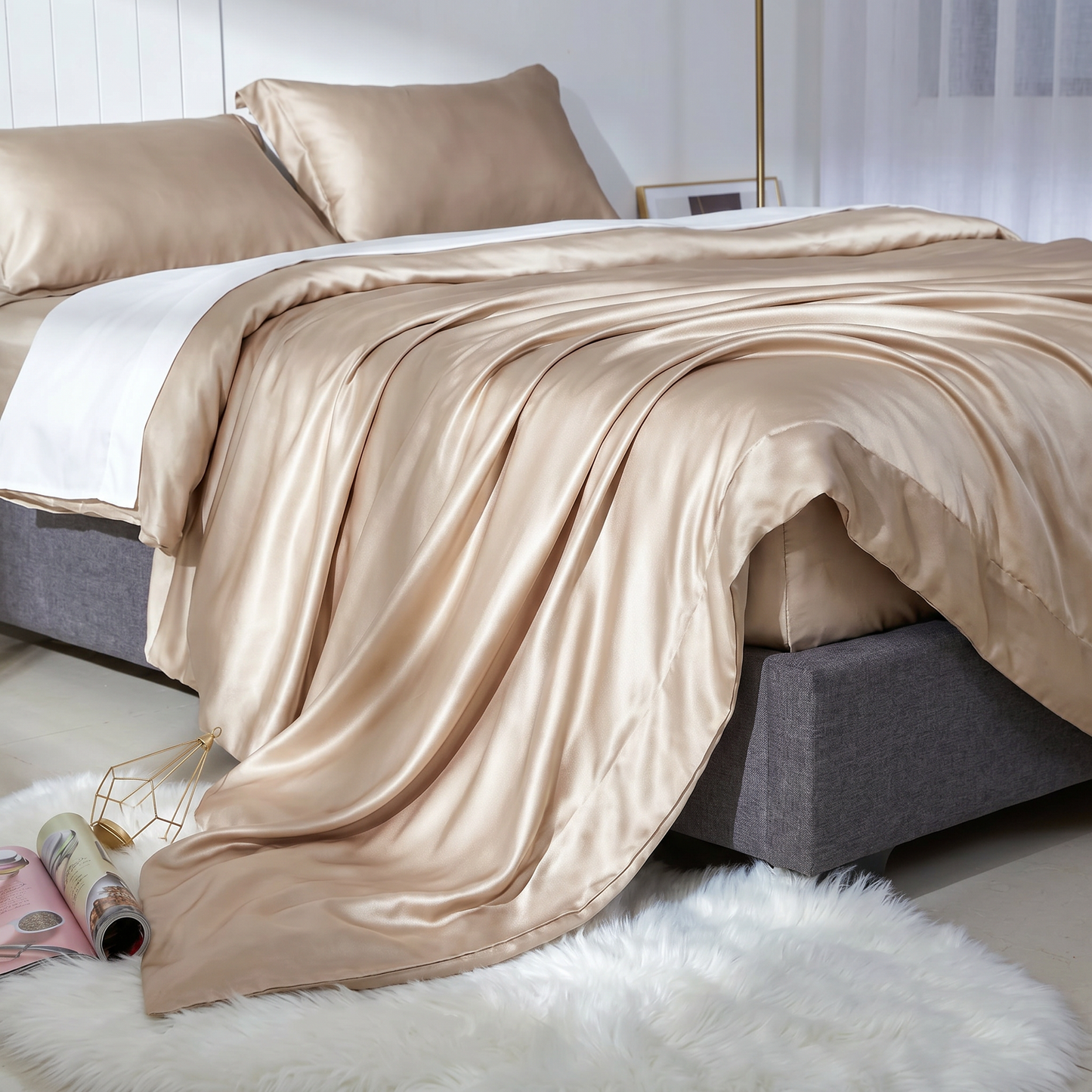 22 Momme Bama Oxygen Water Finished Organic Mulberry Silk Duvet Cover