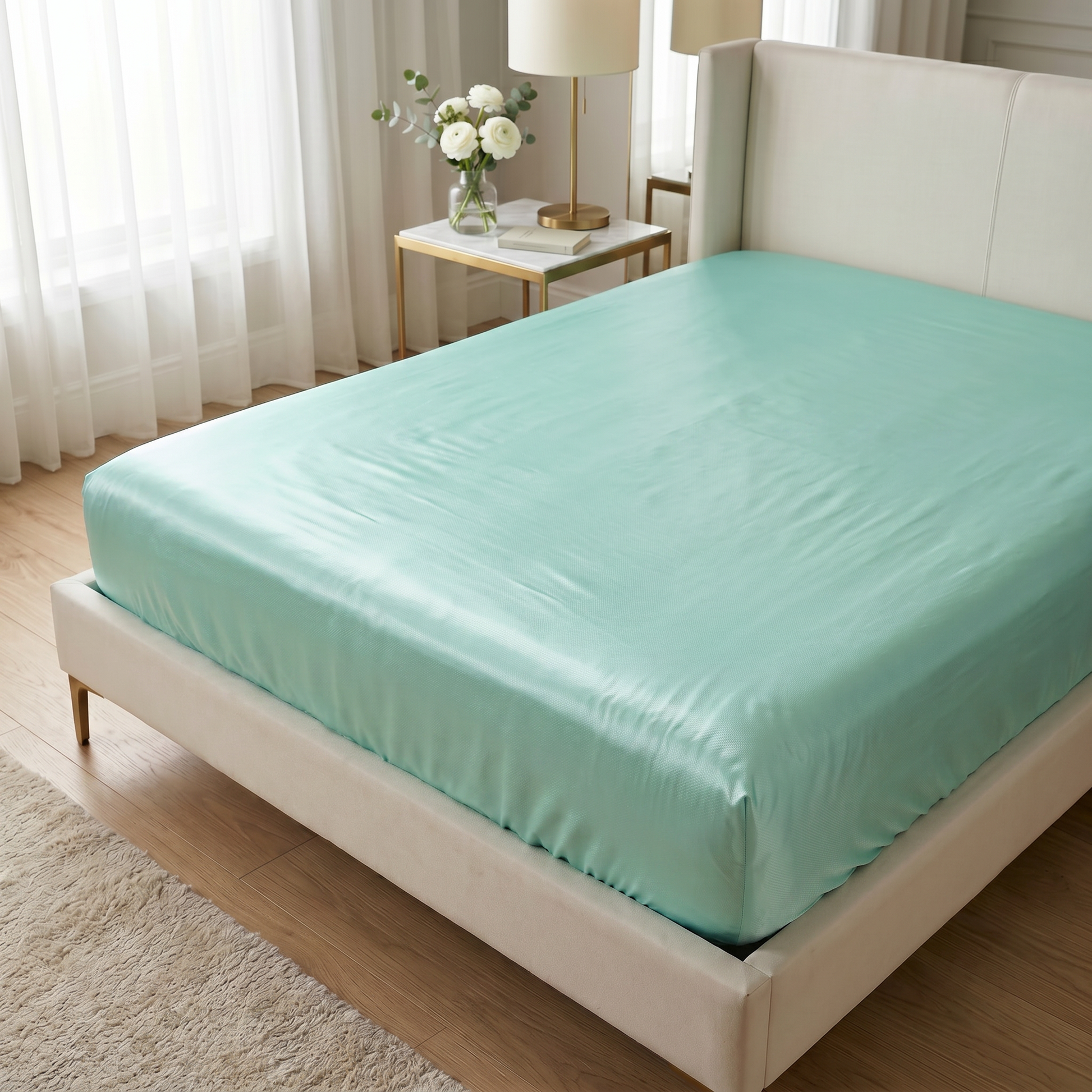 22 Momme Bama Oxygen Water Finished Organic Mulberry Silk Fitted Sheet