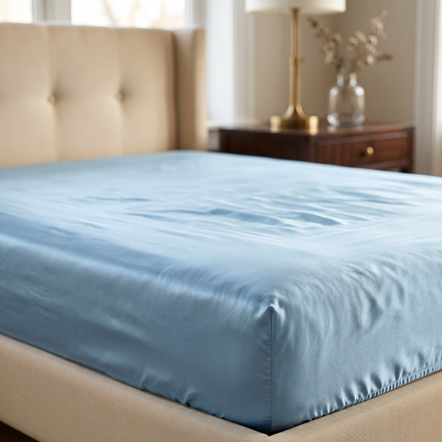 22 Momme Bama Oxygen Water Finished Organic Mulberry Silk Fitted Sheet