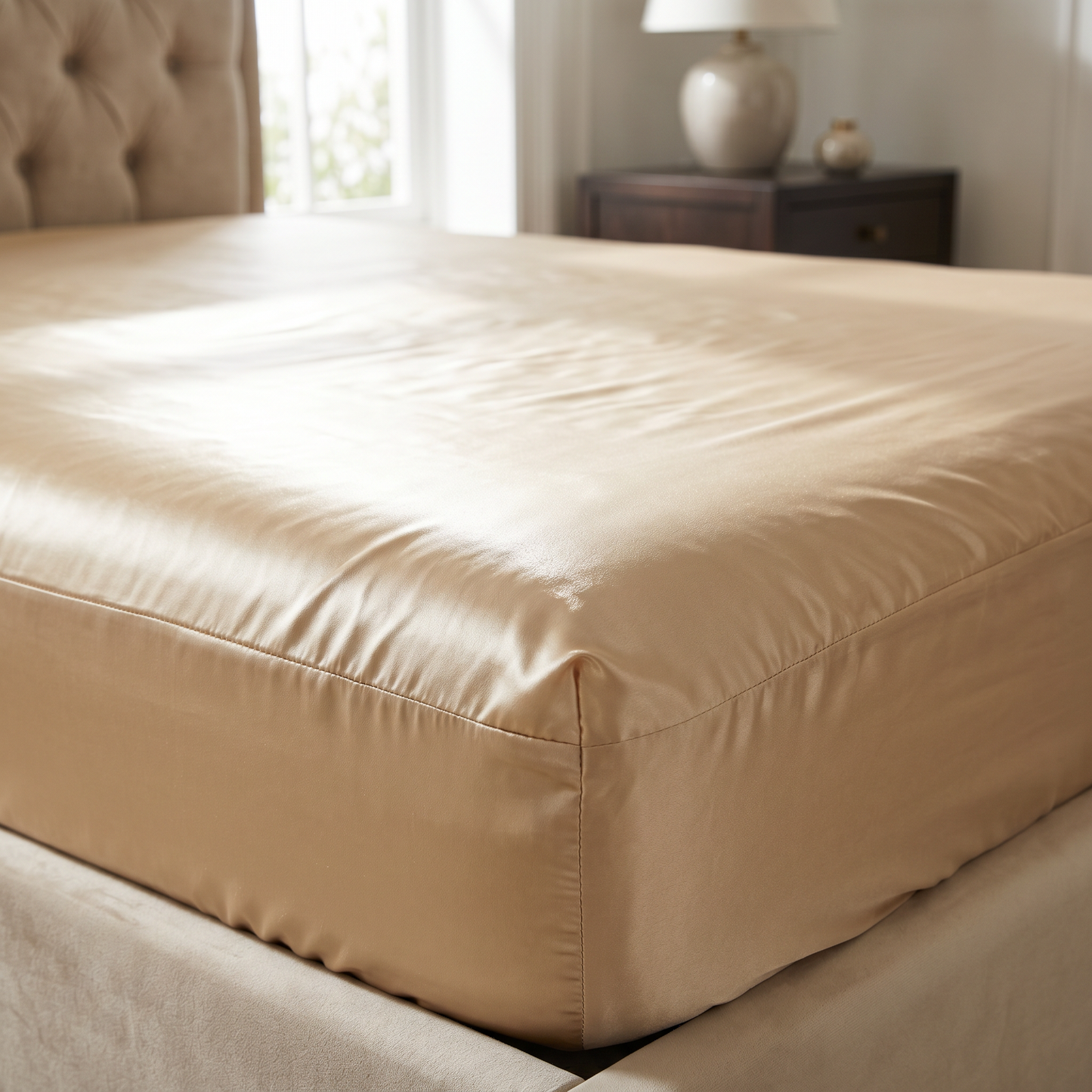 22 Momme Bama Oxygen Water Finished Organic Mulberry Silk Fitted Sheet