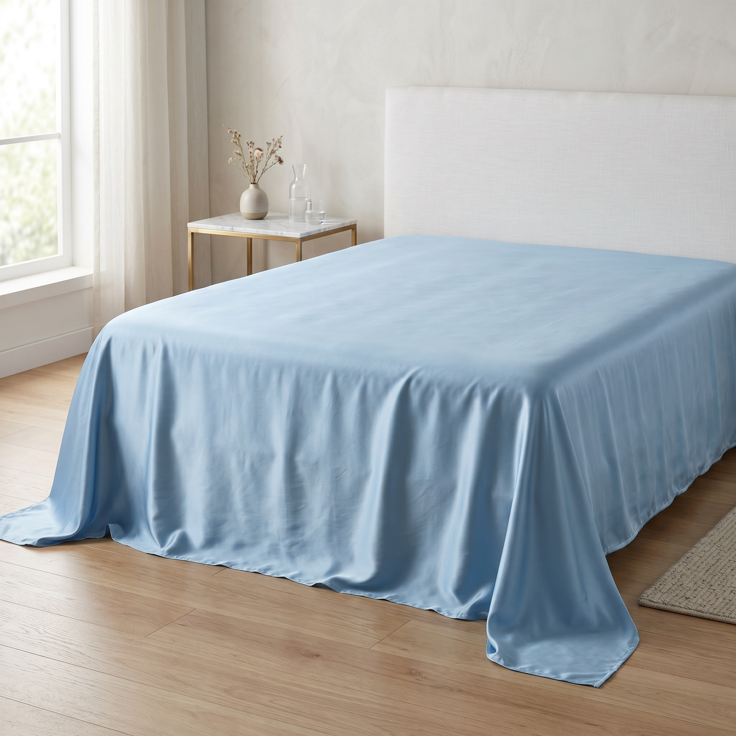22 Momme Bama Oxygen Water Finished Organic Mulberry Silk Flat Sheet