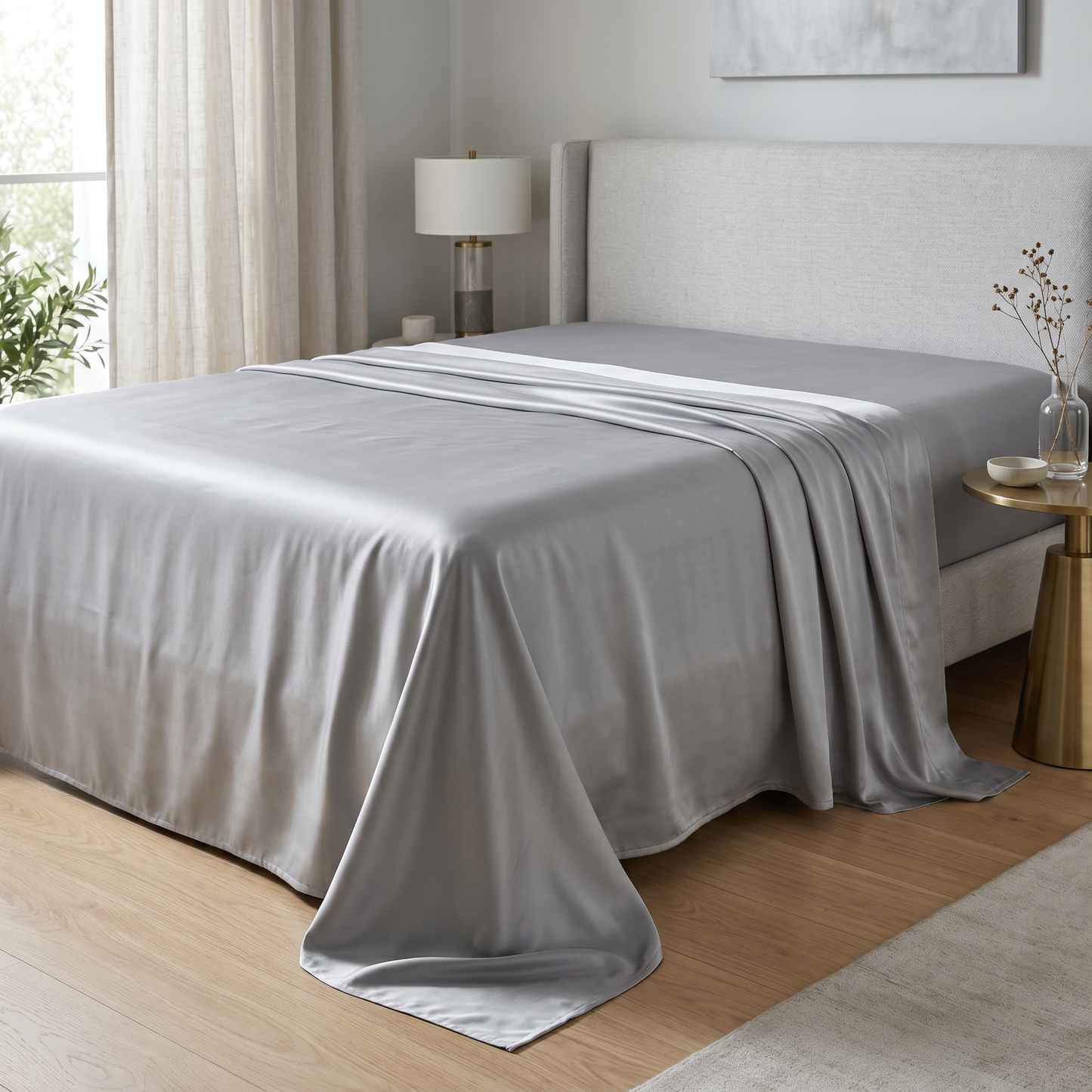 22 Momme Bama Oxygen Water Finished Organic Mulberry Silk Flat Sheet