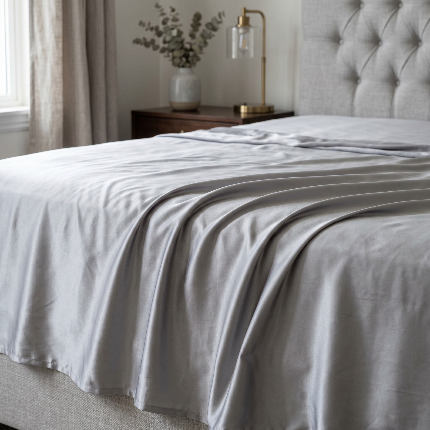 22 Momme Bama Oxygen Water Finished Organic Mulberry Silk Flat Sheet