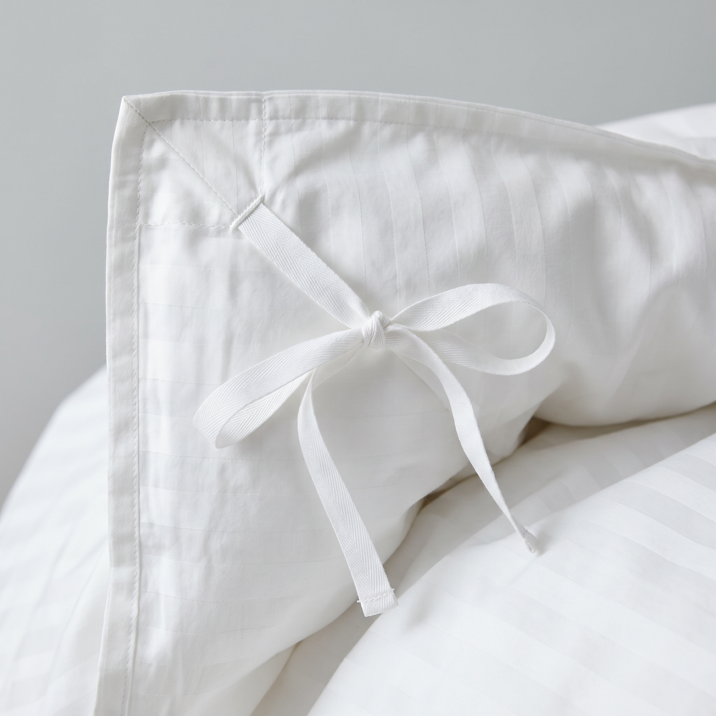 22 Momme Bama Oxygen Water Finished Silk-Cotton Satin Stripe Duvet Cover