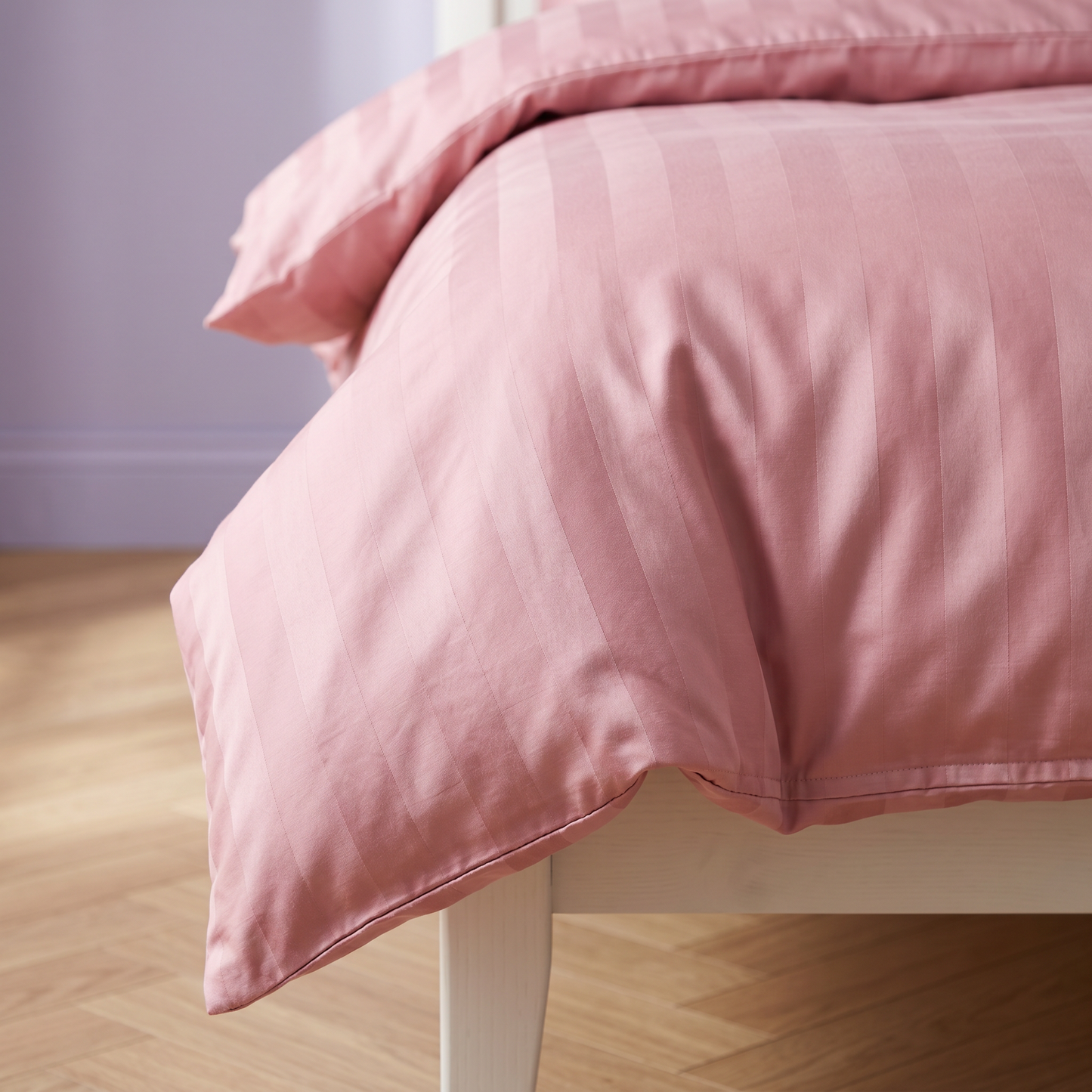 22 Momme Bama Oxygen Water Finished Silk-Cotton Satin Stripe Duvet Cover