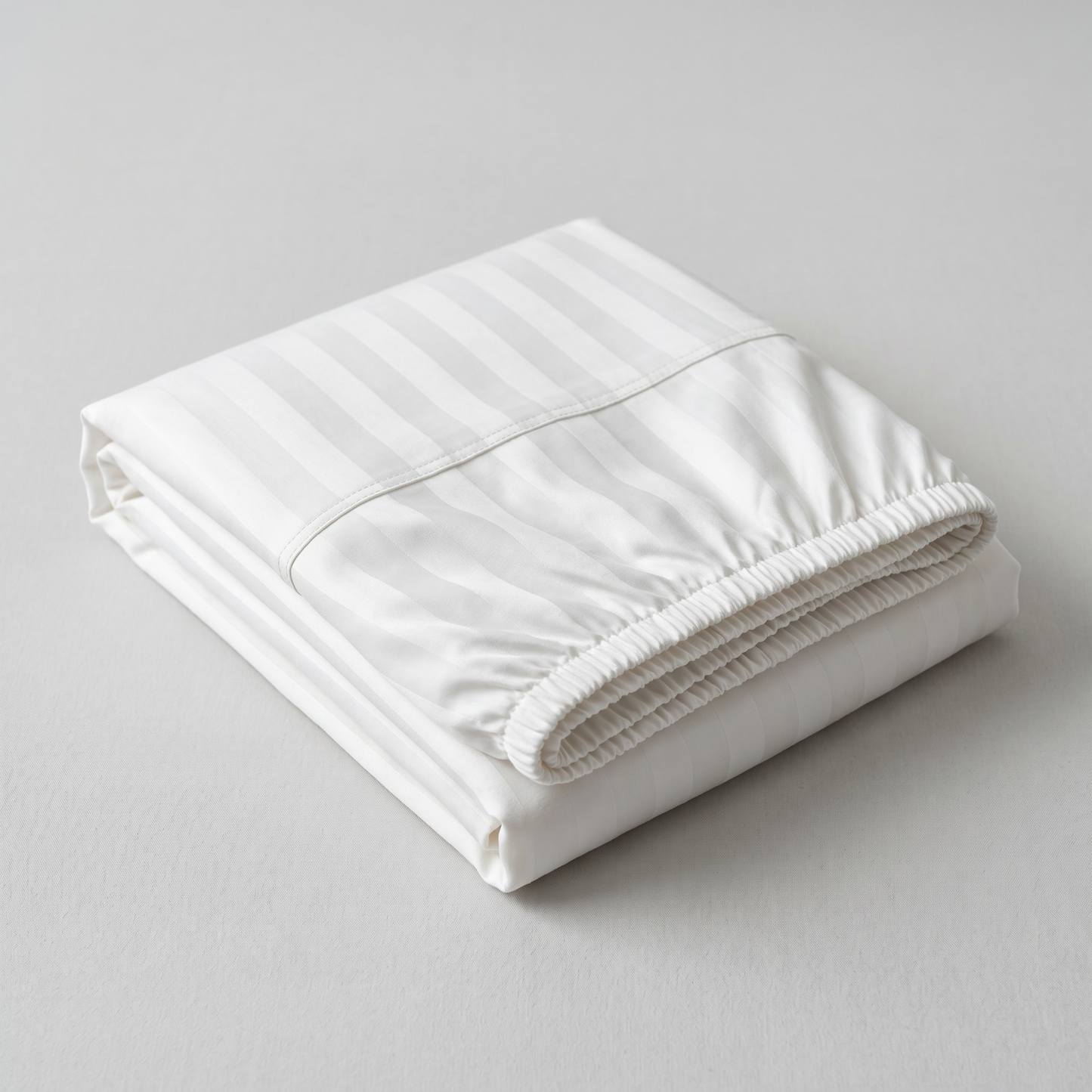 22 Momme Bama Oxygen Water Finished Silk-Cotton Satin Stripe Fitted Sheet