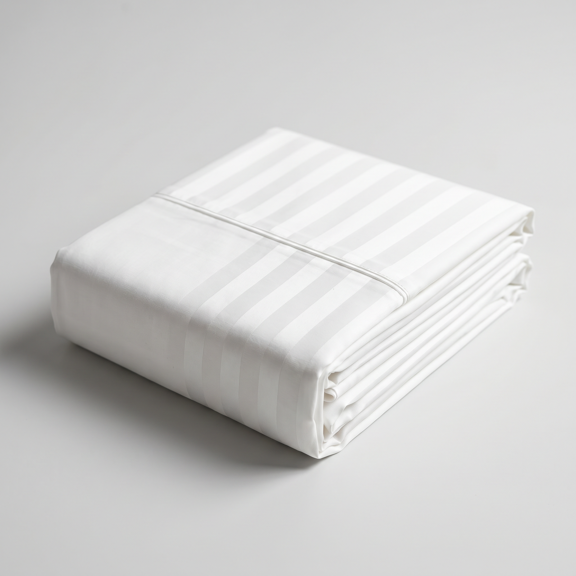 22 Momme Bama Oxygen Water Finished Silk-Cotton Satin Stripe Flat Sheet