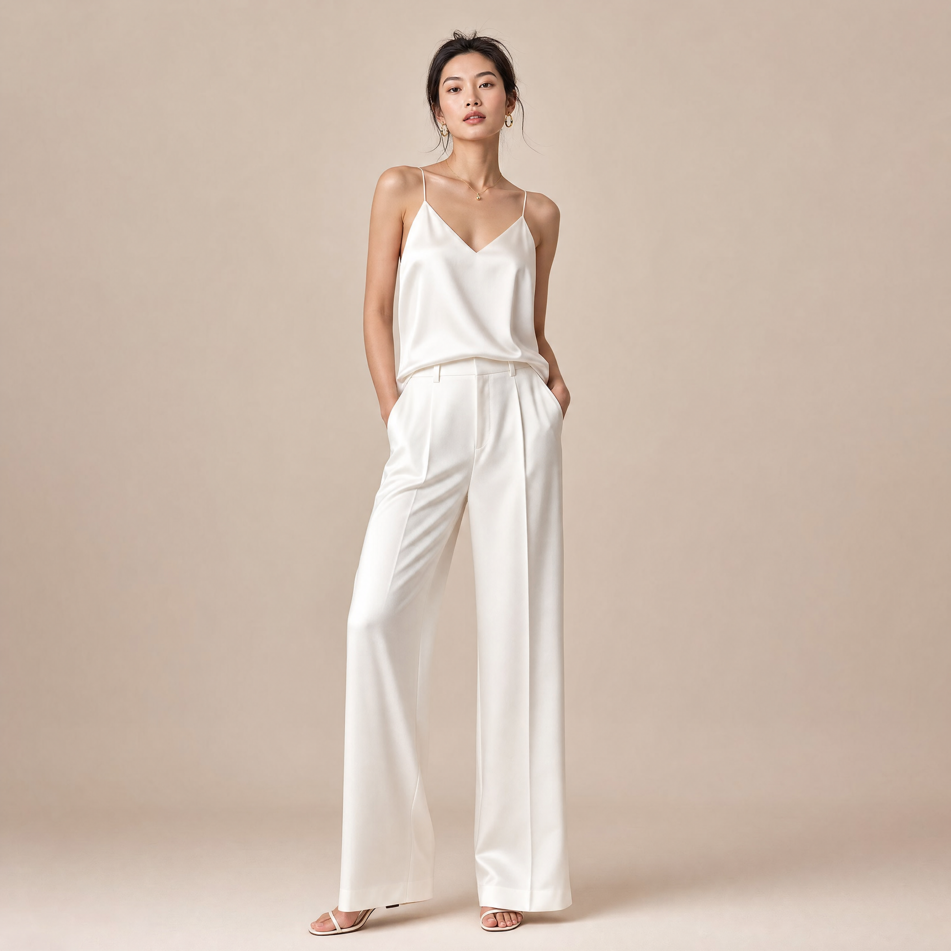 City 19 Momme Grade 6A Mulberry Silk Small V-Neck Camisole Top