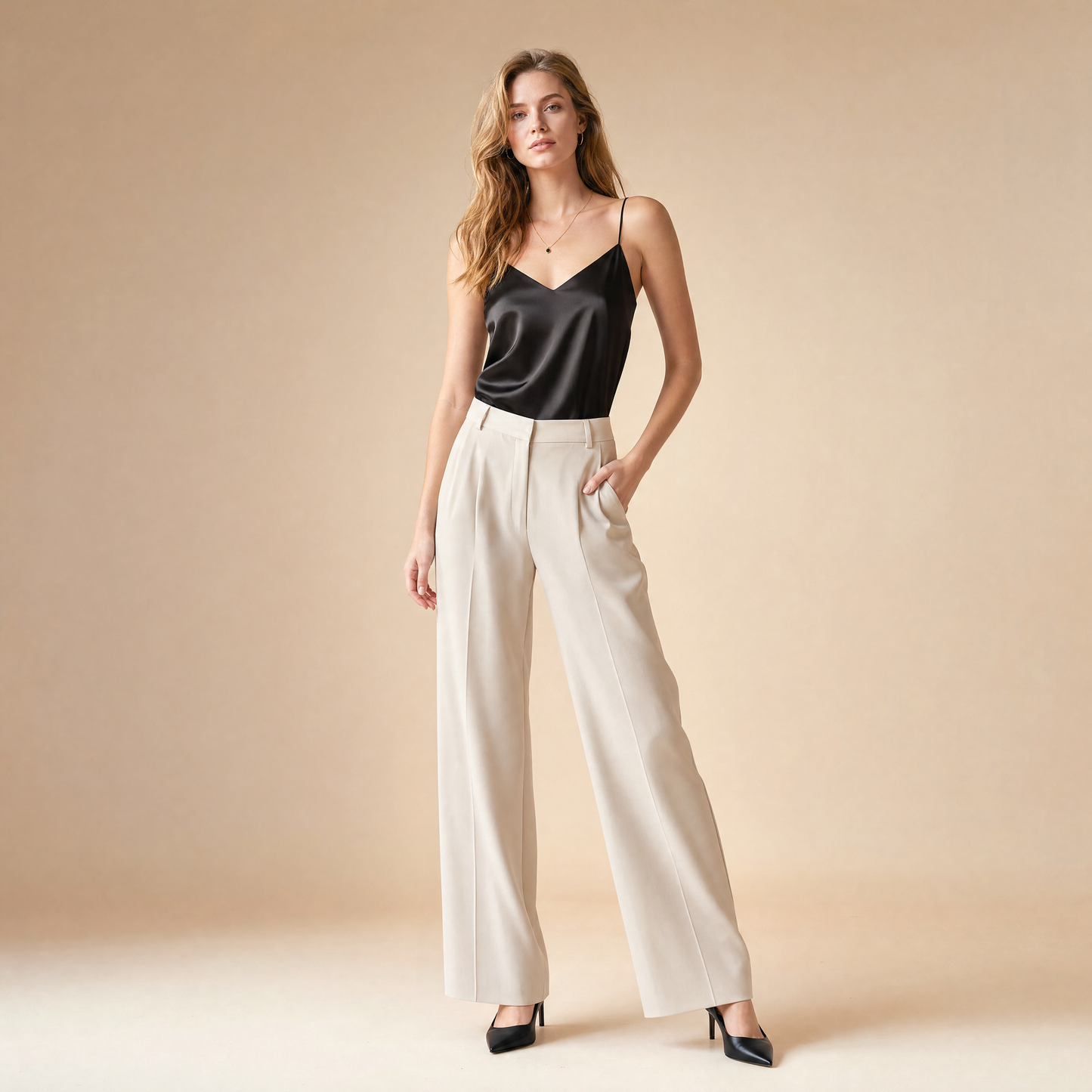 City 19 Momme Grade 6A Mulberry Silk Small V-Neck Camisole Top