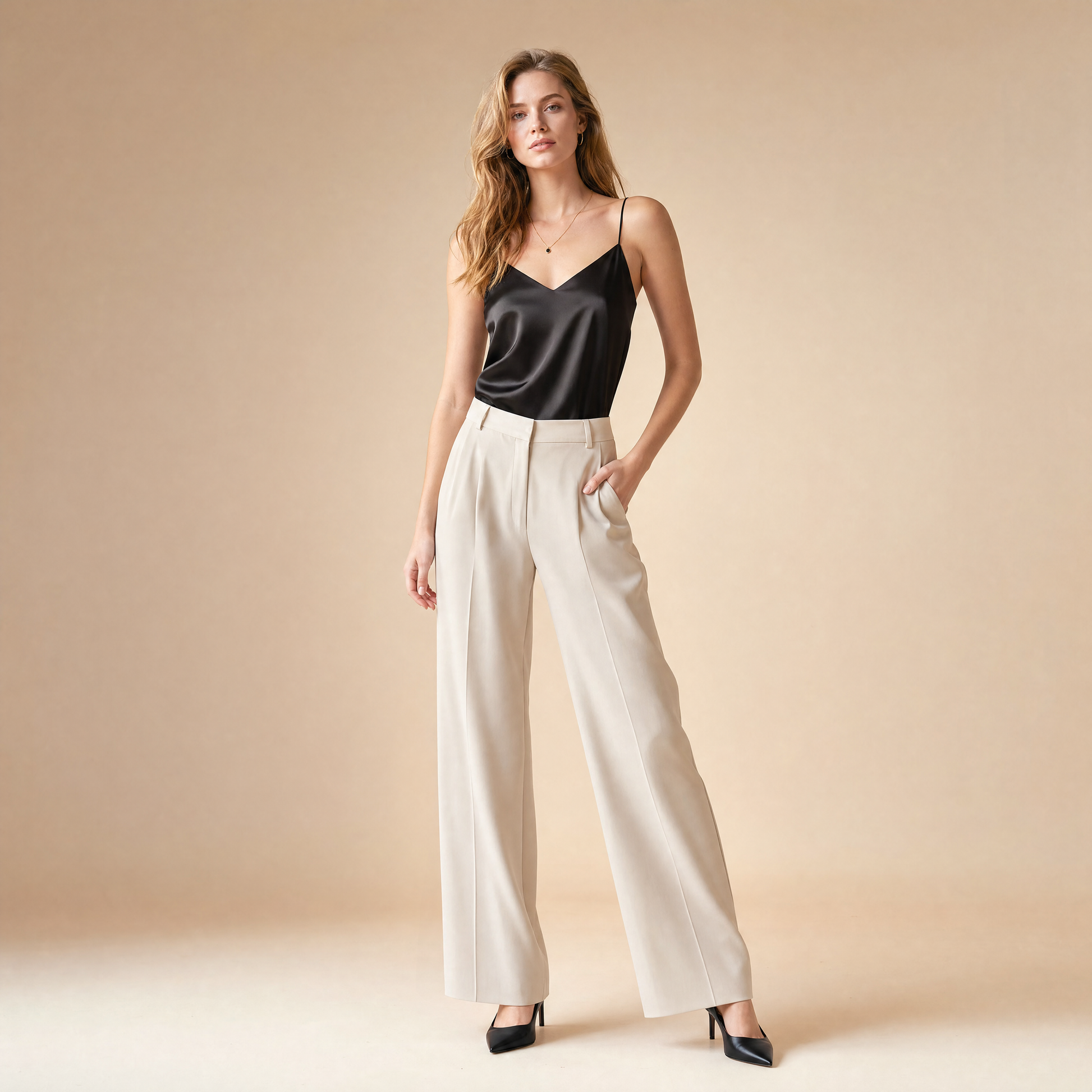 City 19 Momme Grade 6A Mulberry Silk Small V-Neck Camisole Top