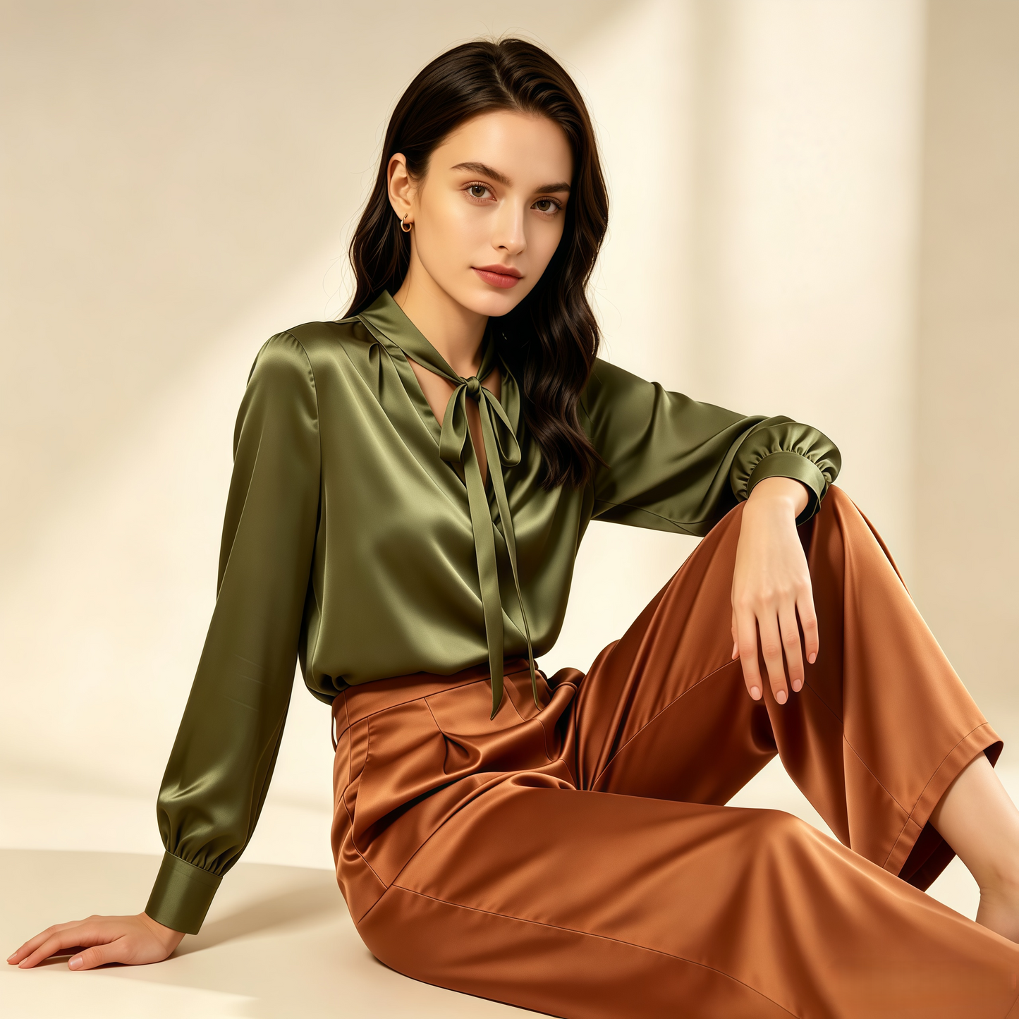 City 19 Momme Grade 6A Mulberry Silk Wide-Leg Trousers