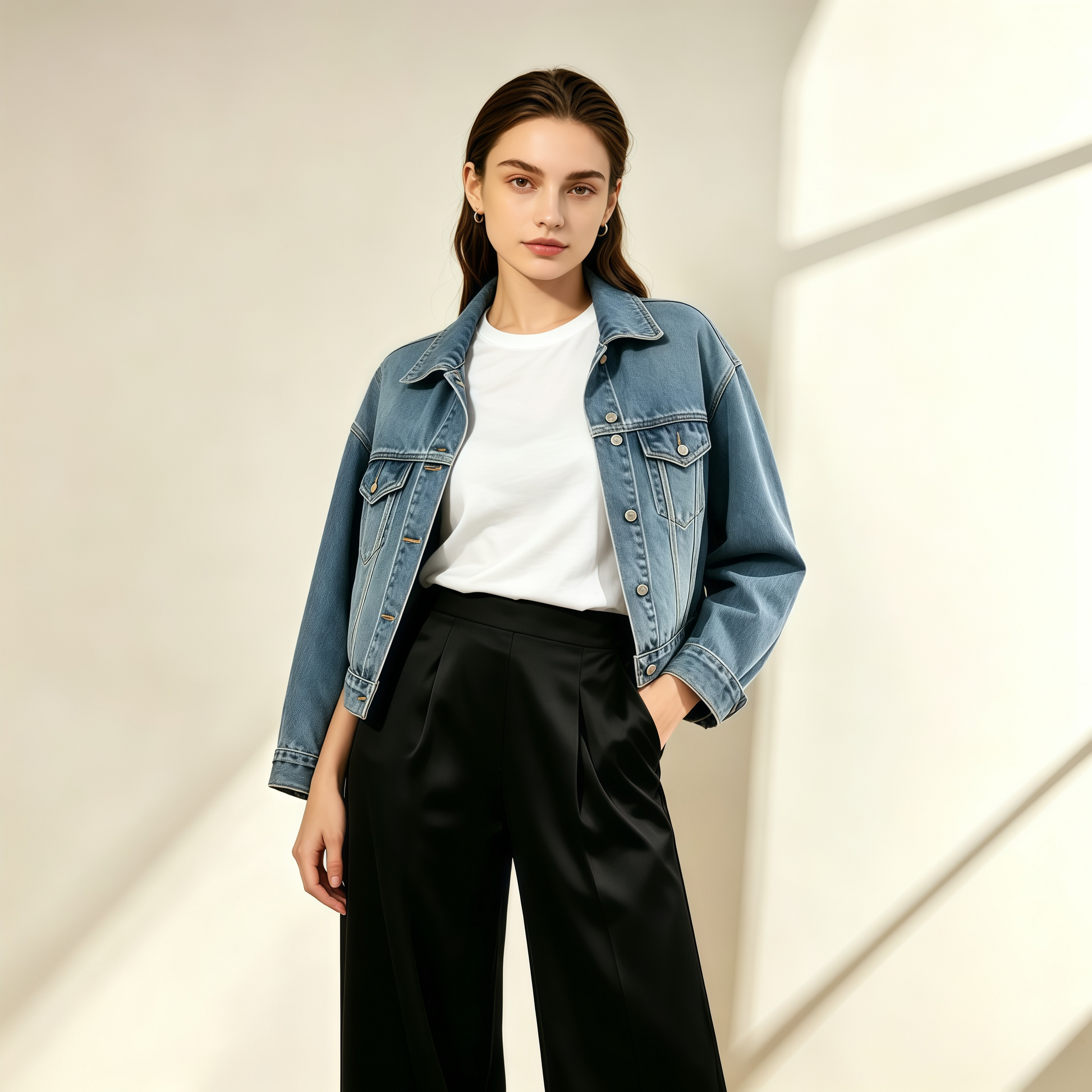 City 19 Momme Grade 6A Mulberry Silk Wide-Leg Trousers