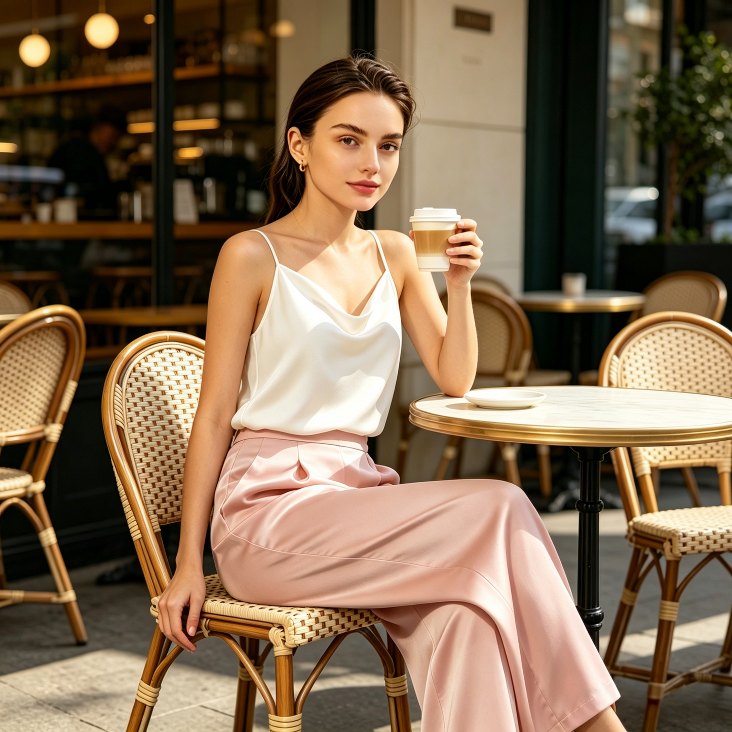 City 19 Momme Grade 6A Mulberry Silk Wide-Leg Trousers