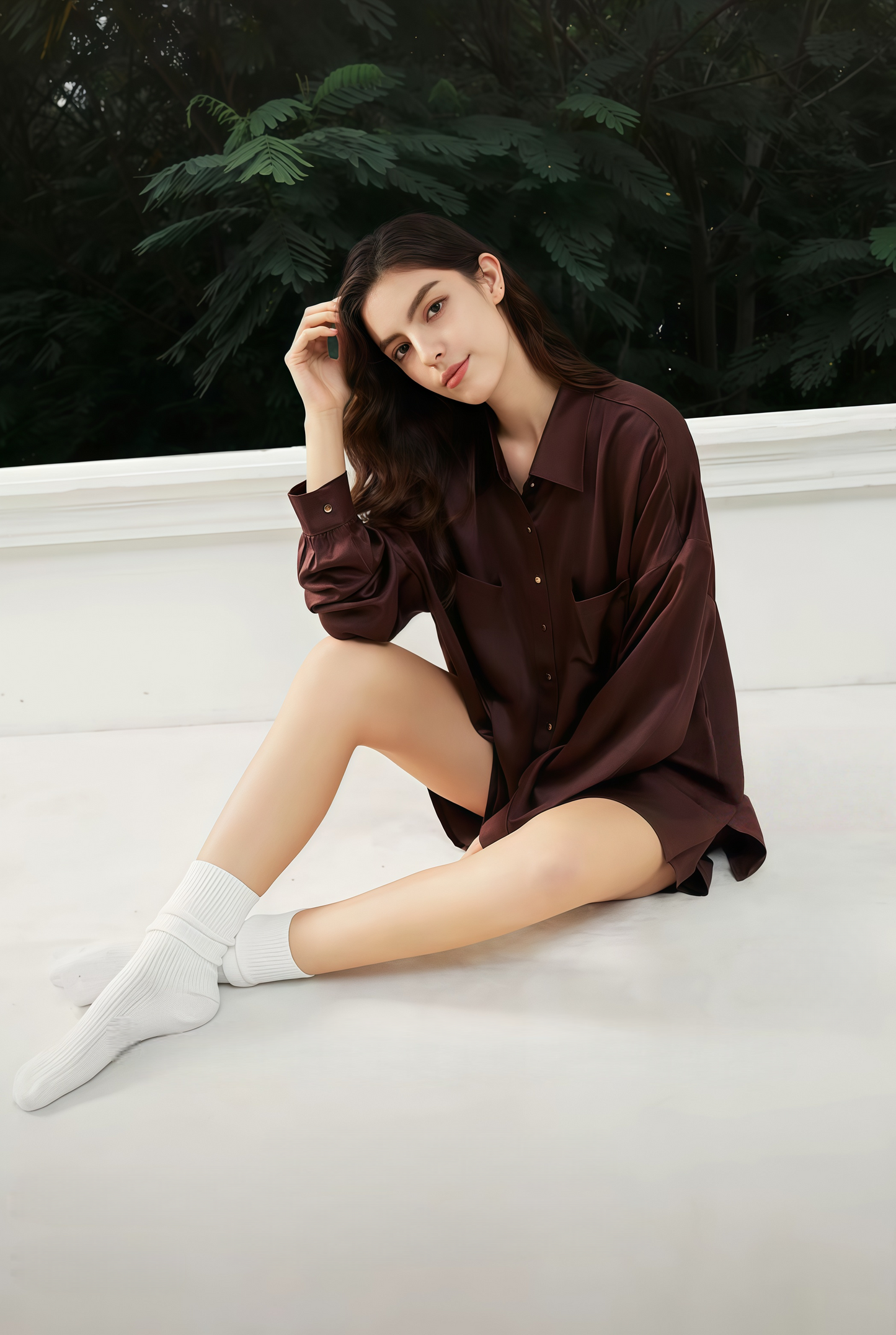 Classic 19 Momme Grade 6A Mulberry Silk Long Sleeve Shirt and Shorts Set
