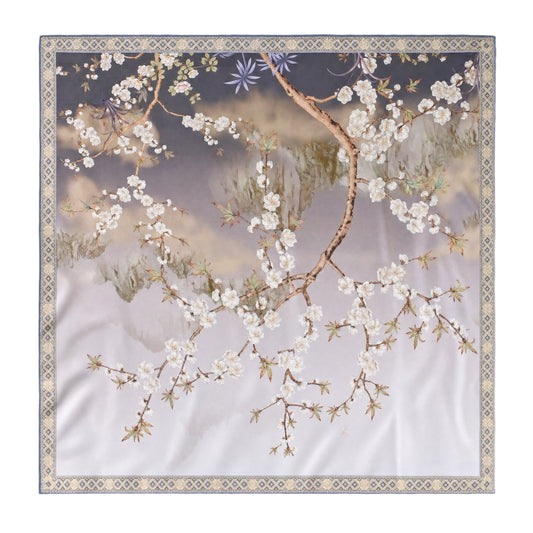 Floral Zhuang Brocade Silk Scarf