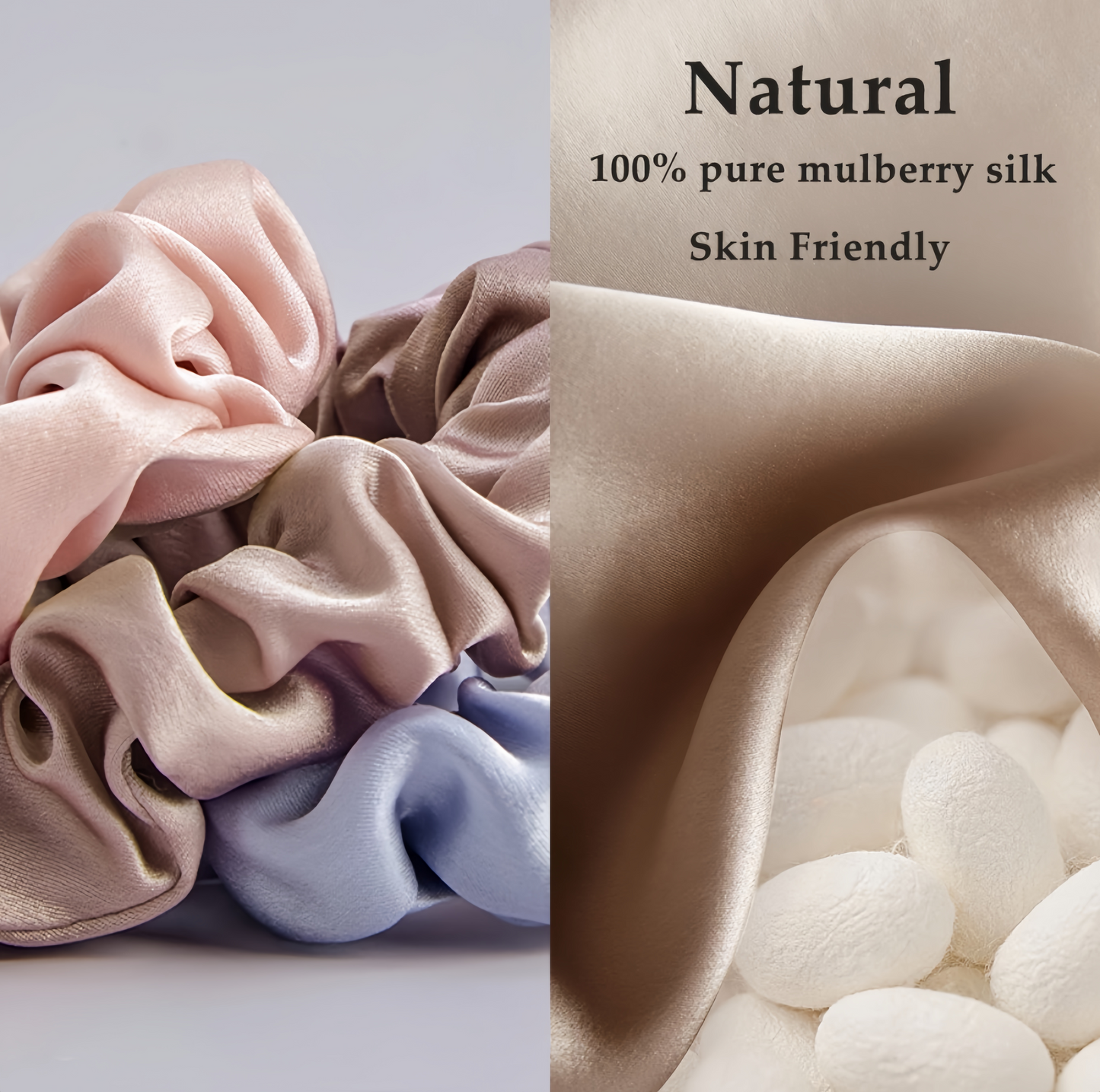 Grade 6A Mulberry Silk Scrunchie Collection