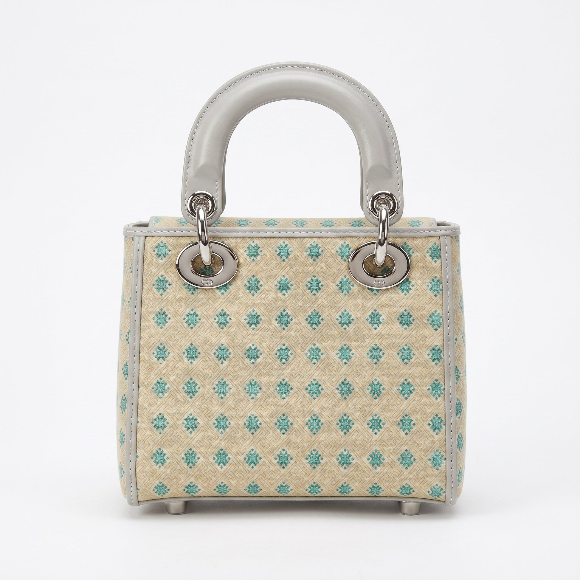 Ivory Green Zhuang Brocade Handbag