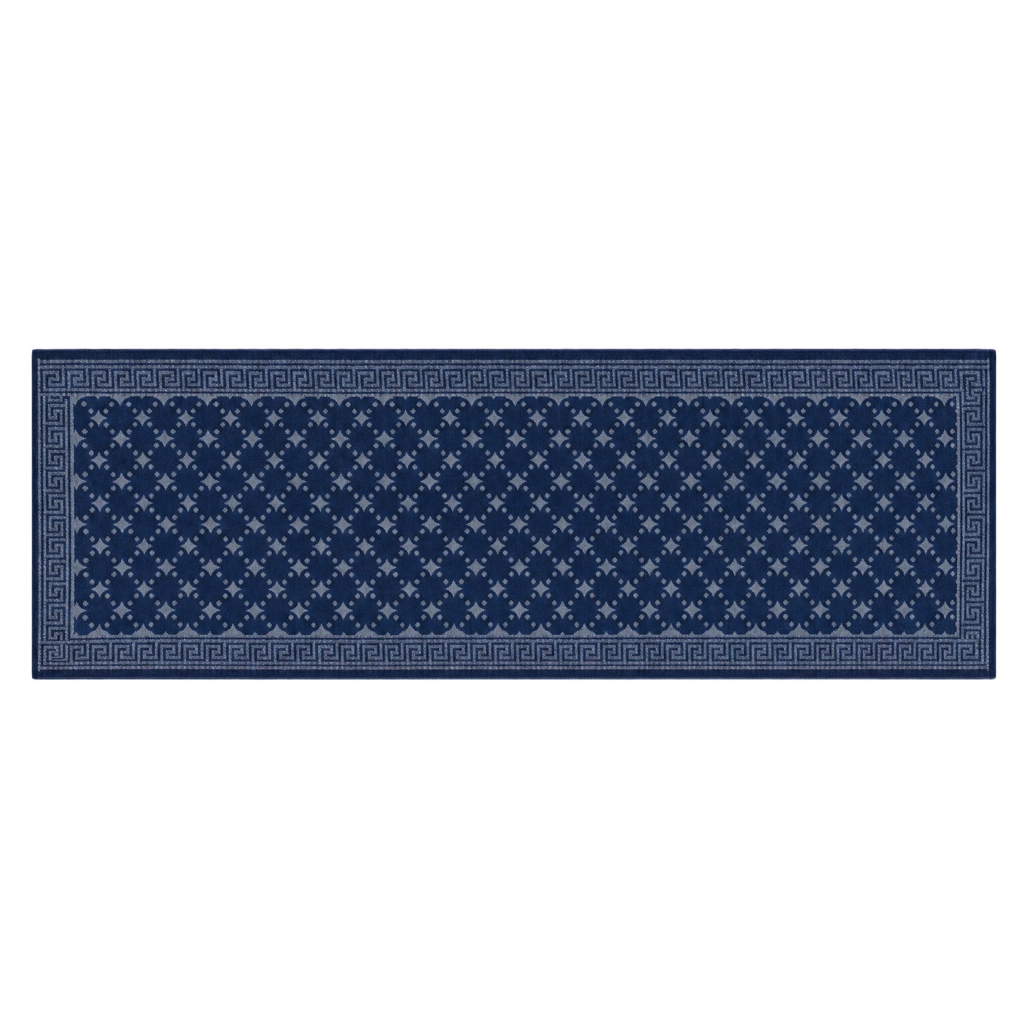 Navy Grid Zhuang Brocade Silk Scarf