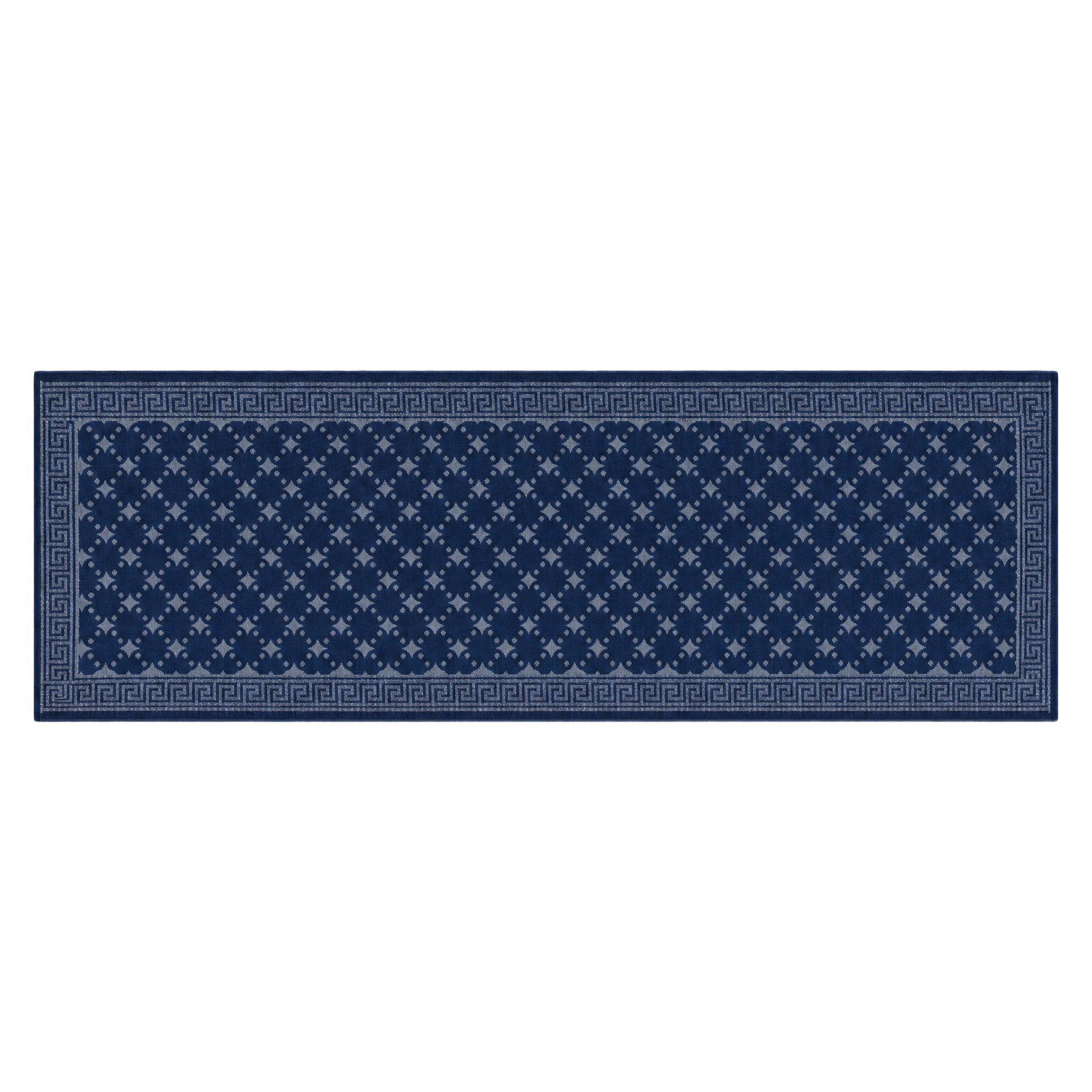 Navy Grid Zhuang Brocade Silk Scarf