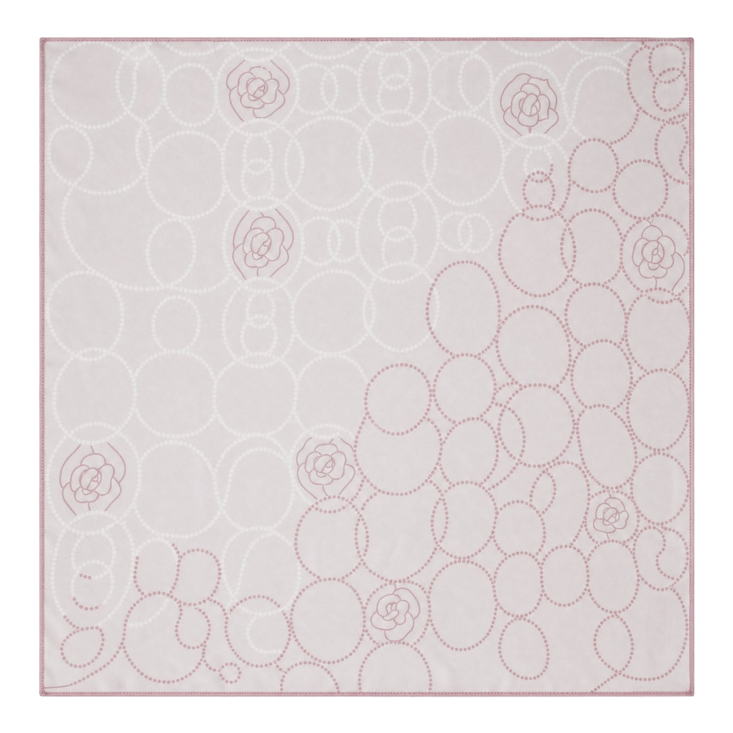 Pale Pink Circle Pattern Silk Scarf
