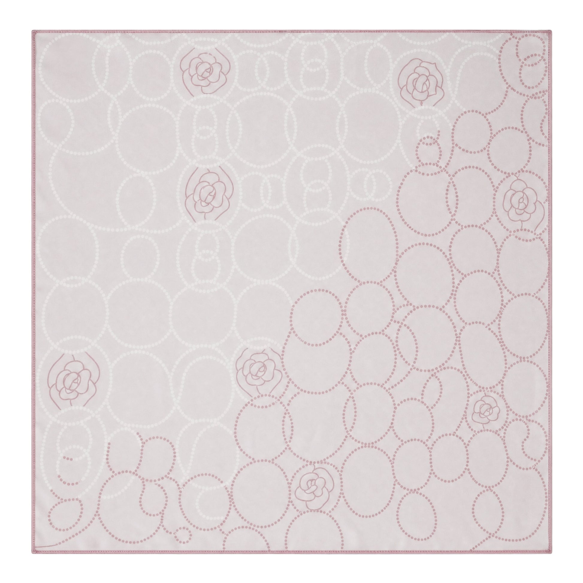 Pale Pink Circle Pattern Silk Scarf
