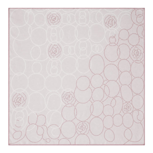 Pale Pink Circle Pattern Silk Scarf