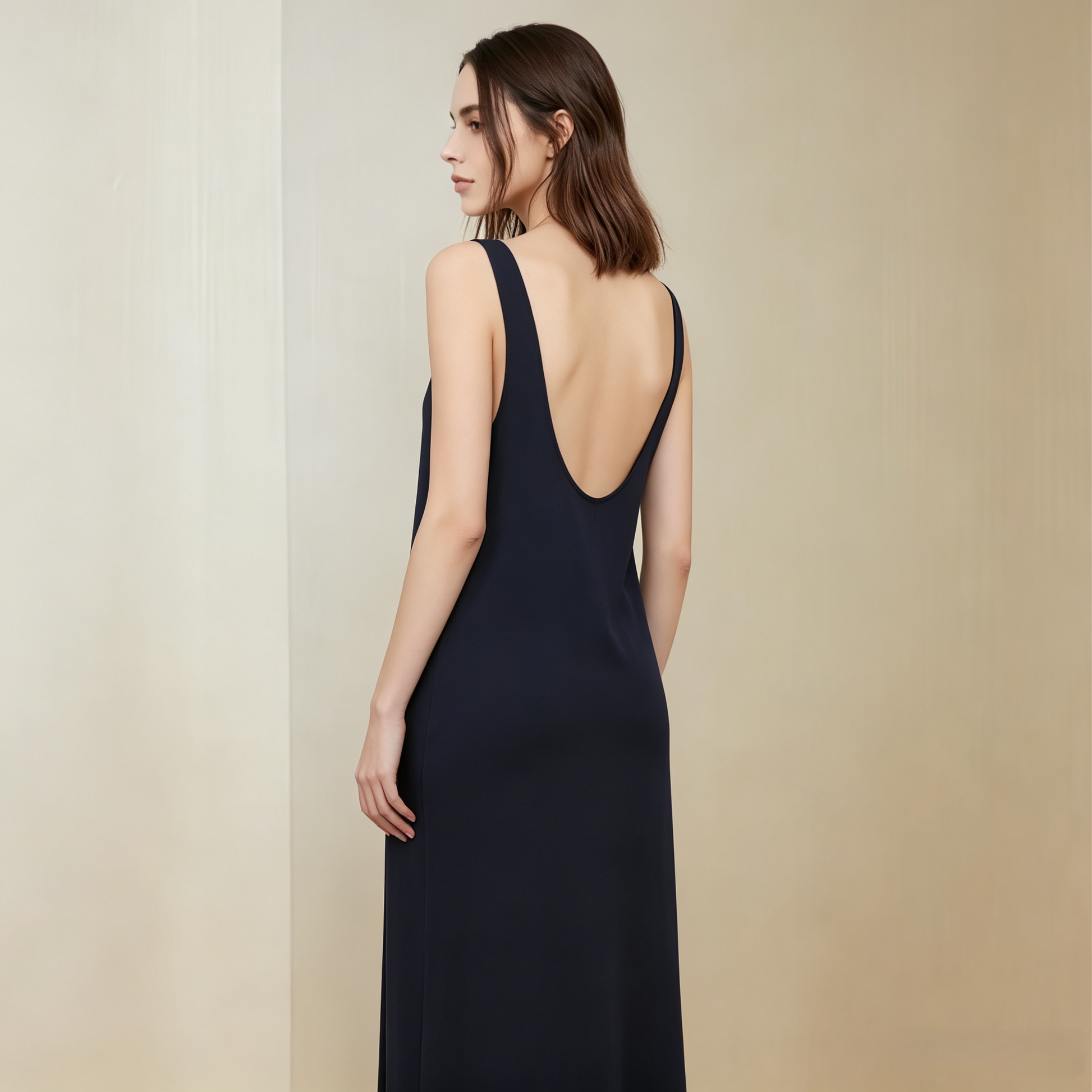 Soho 16 Momme Grade 6A Mulberry Silk Crepe Slit Tank Midi Dress