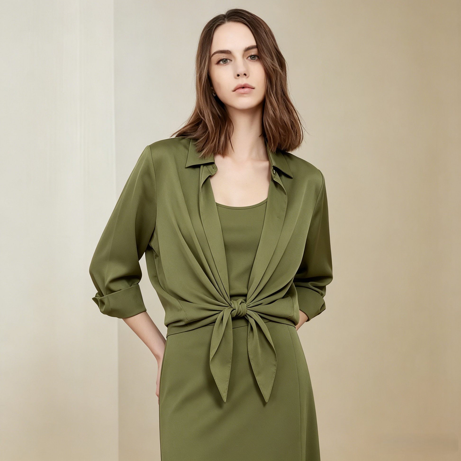 Soho 16 Momme Grade 6A Mulberry Silk Crepe Slit Tank Midi Dress