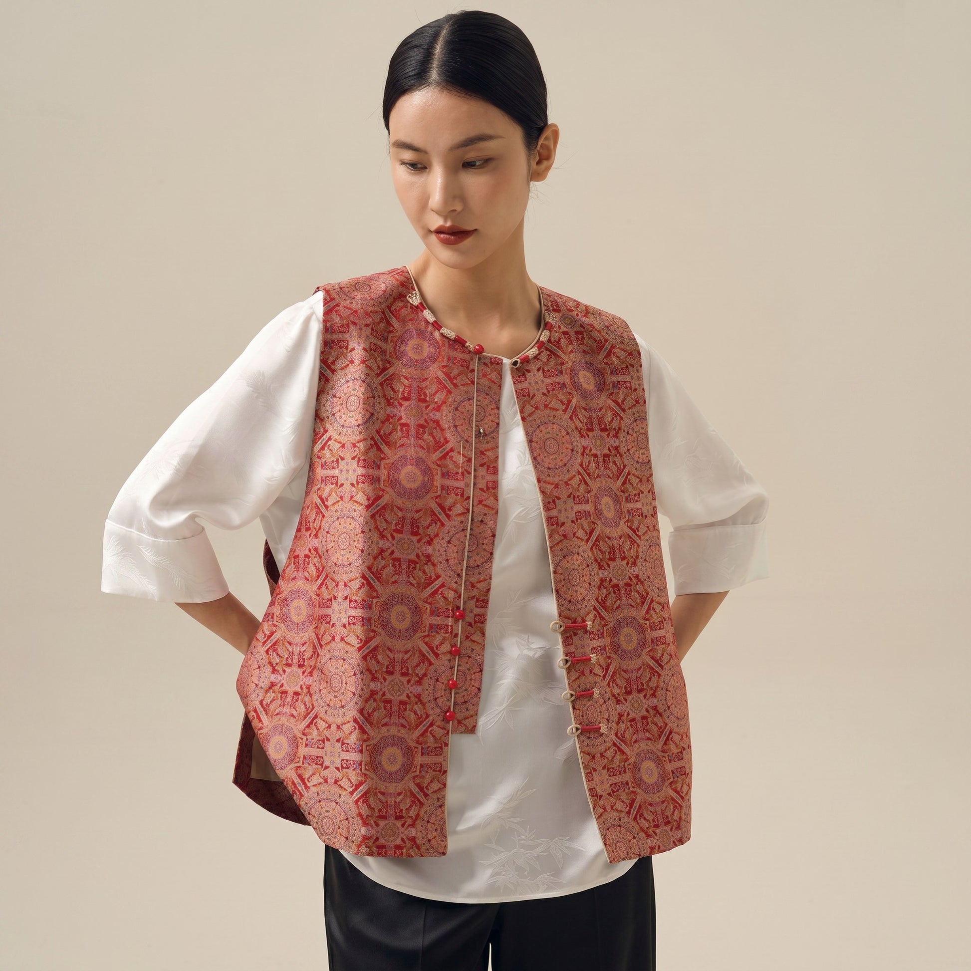 Women's Silk Zhuang Brocade Vest