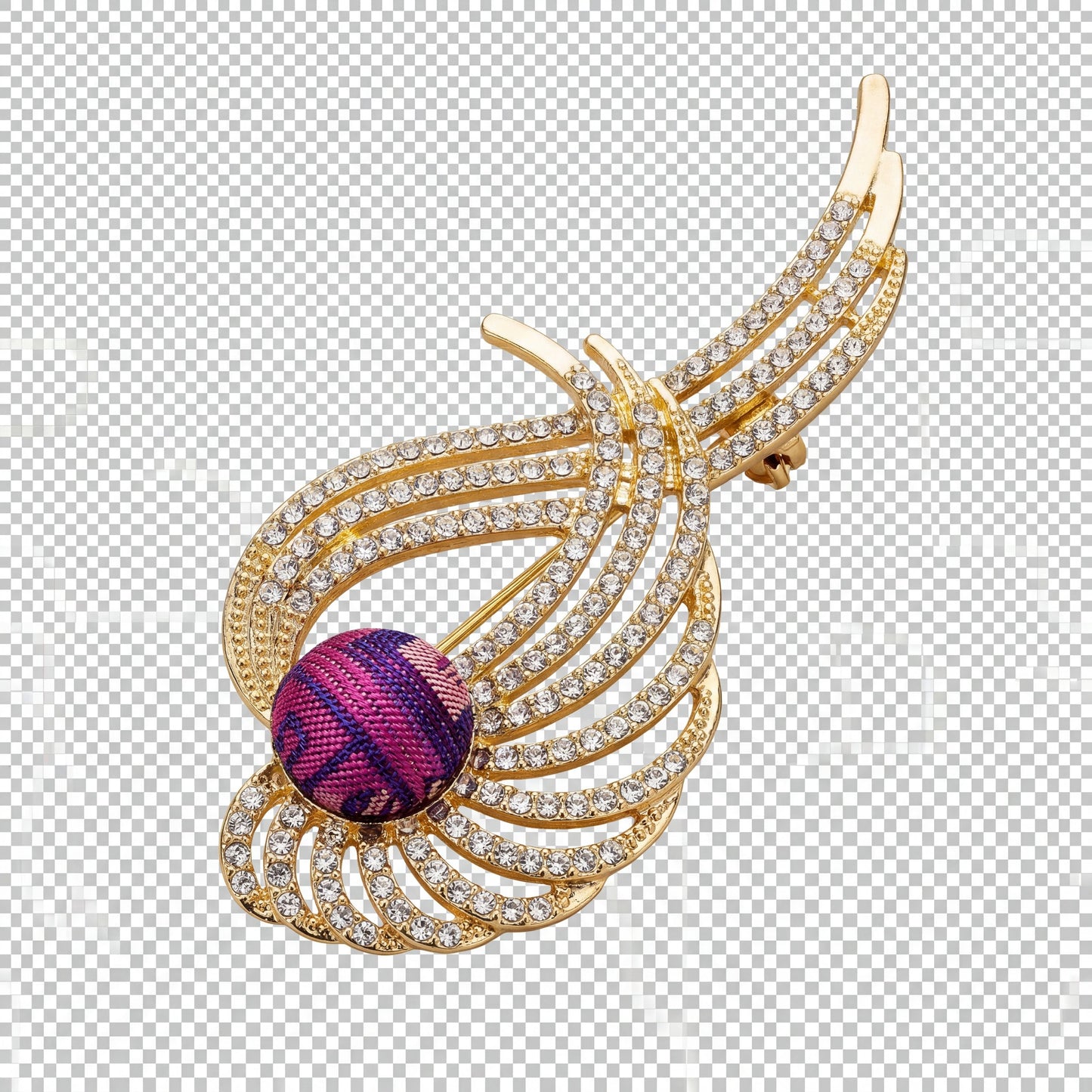 Zhuang Brocade Angel Wing Brooch