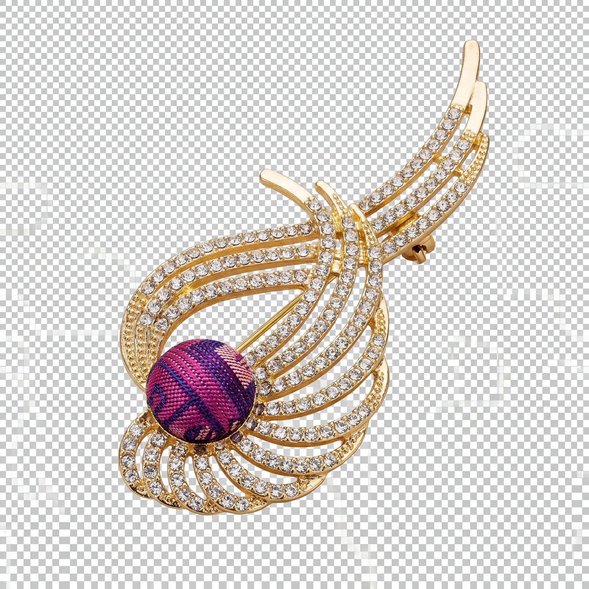 Zhuang Brocade Angel Wing Brooch