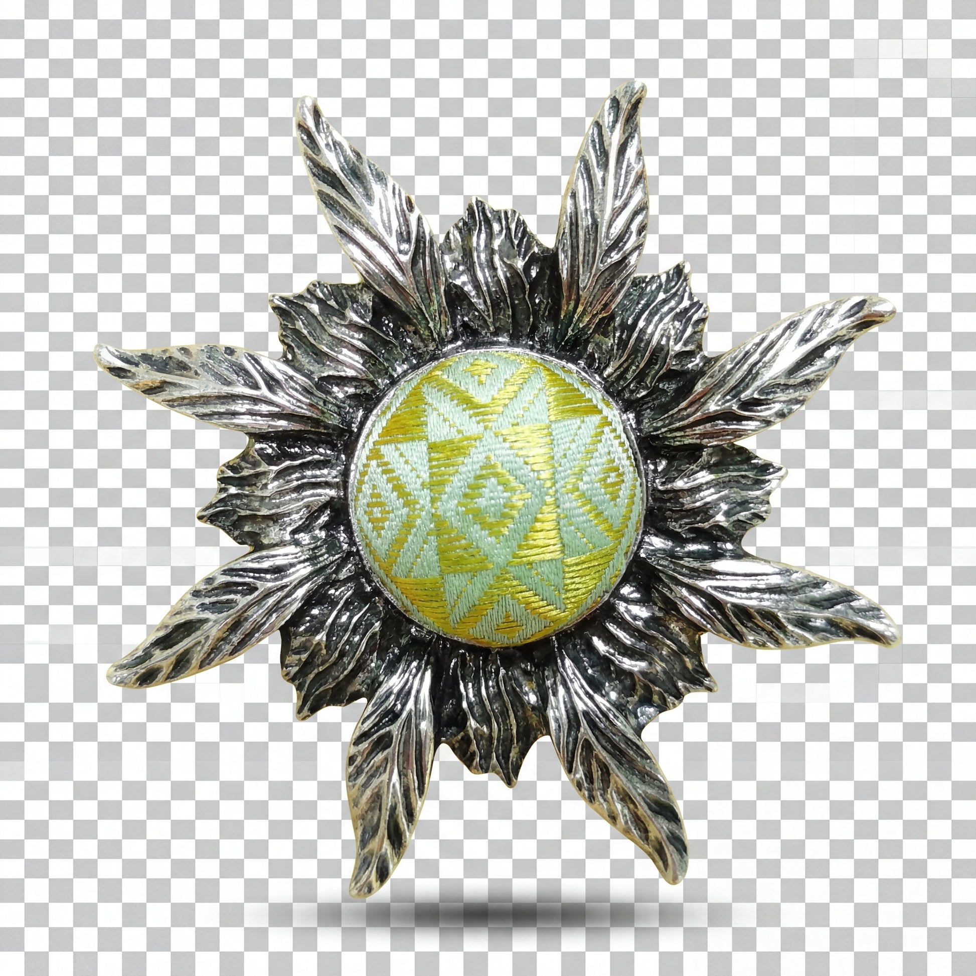 Zhuang Brocade Athens Sunflower Brooch