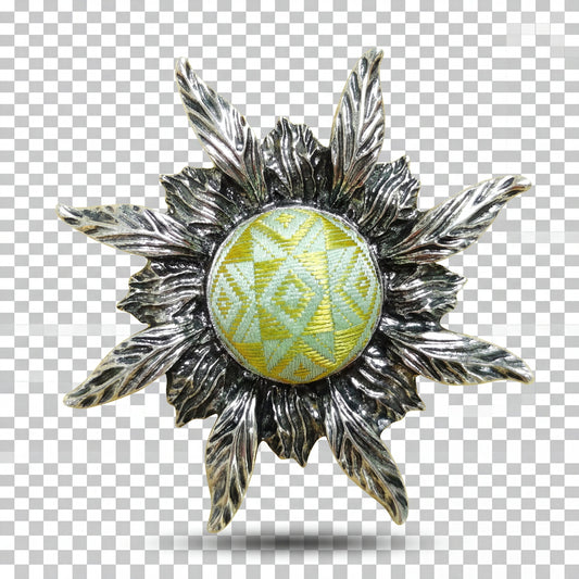 Zhuang Brocade Athens Sunflower Brooch