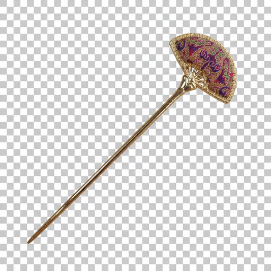 Zhuang Brocade Folding Fan Hairpin