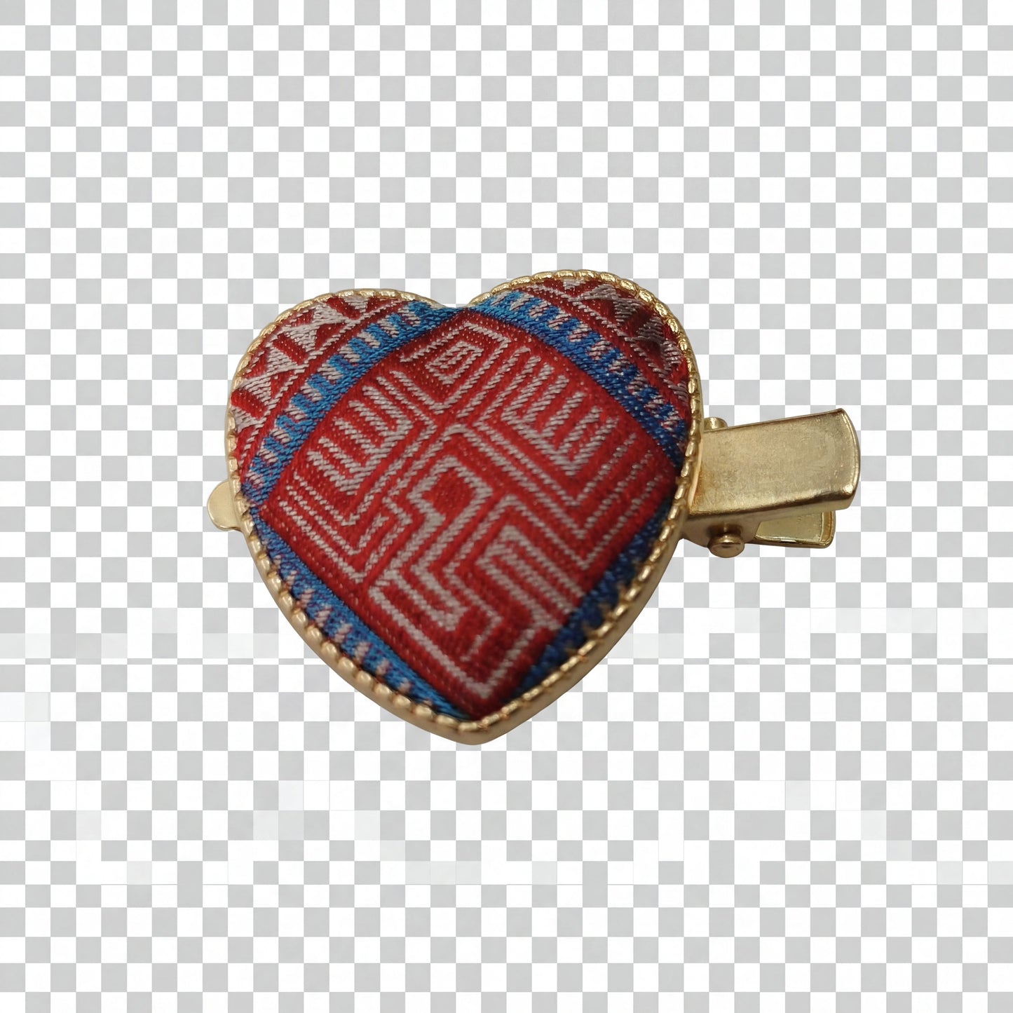 Zhuang Brocade Heart Hair Clip