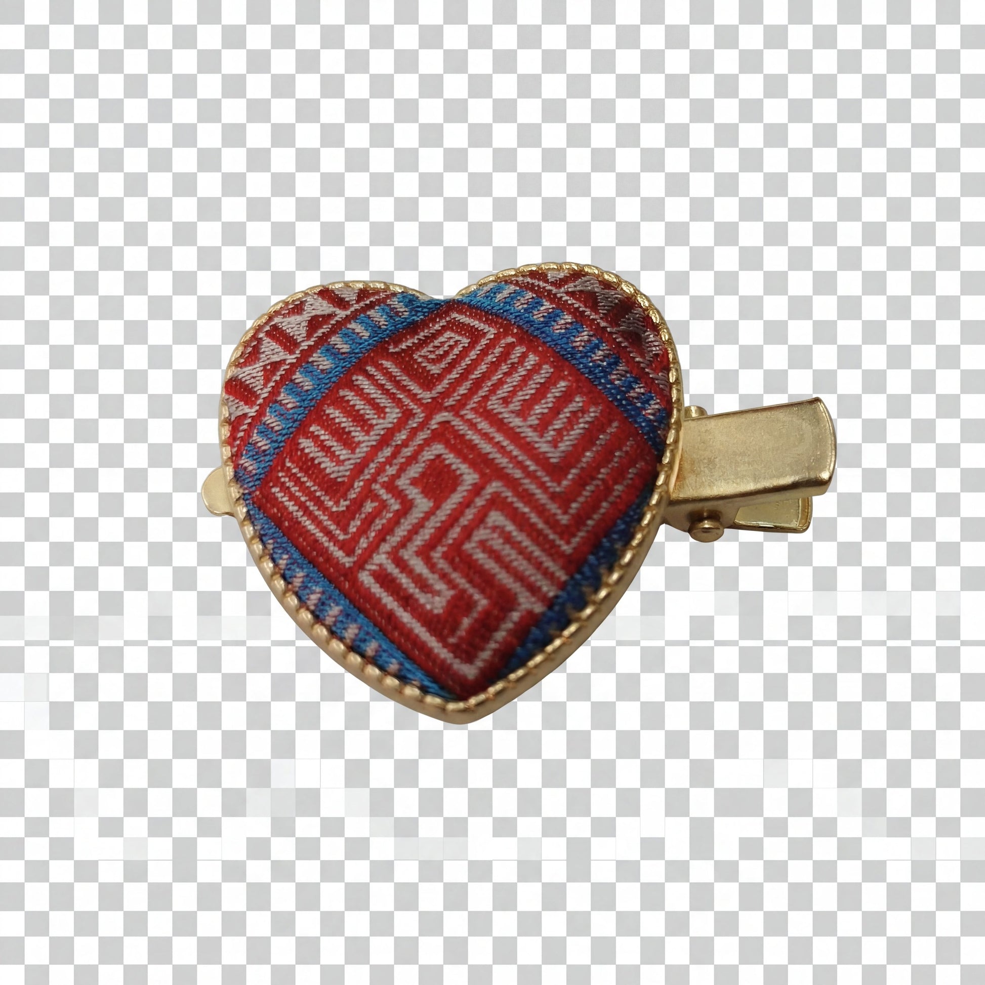 Zhuang Brocade Heart Hair Clip