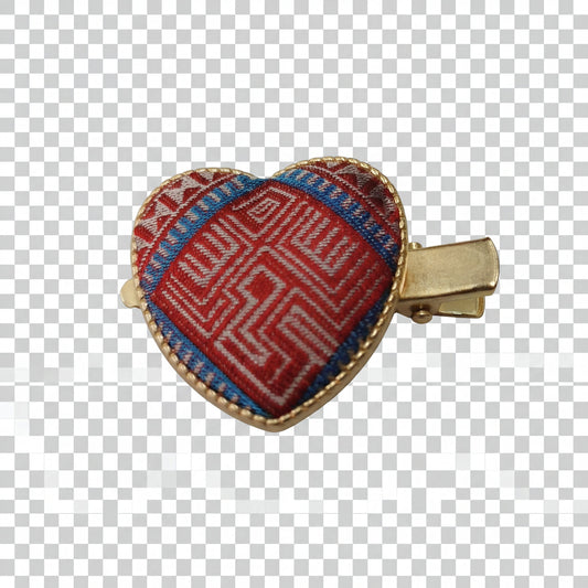 Zhuang Brocade Heart Hair Clip