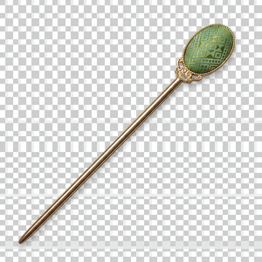 Zhuang Brocade Oval Hairpin