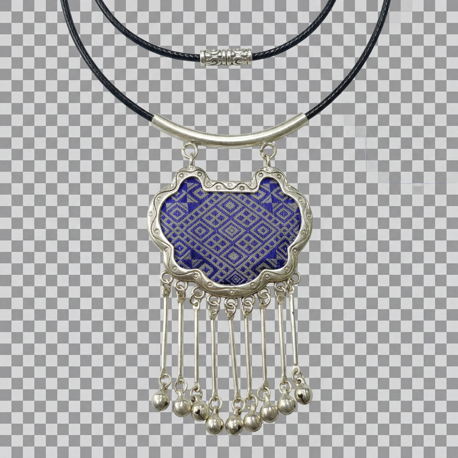 Zhuang Brocade Ruyi Pendant Necklace