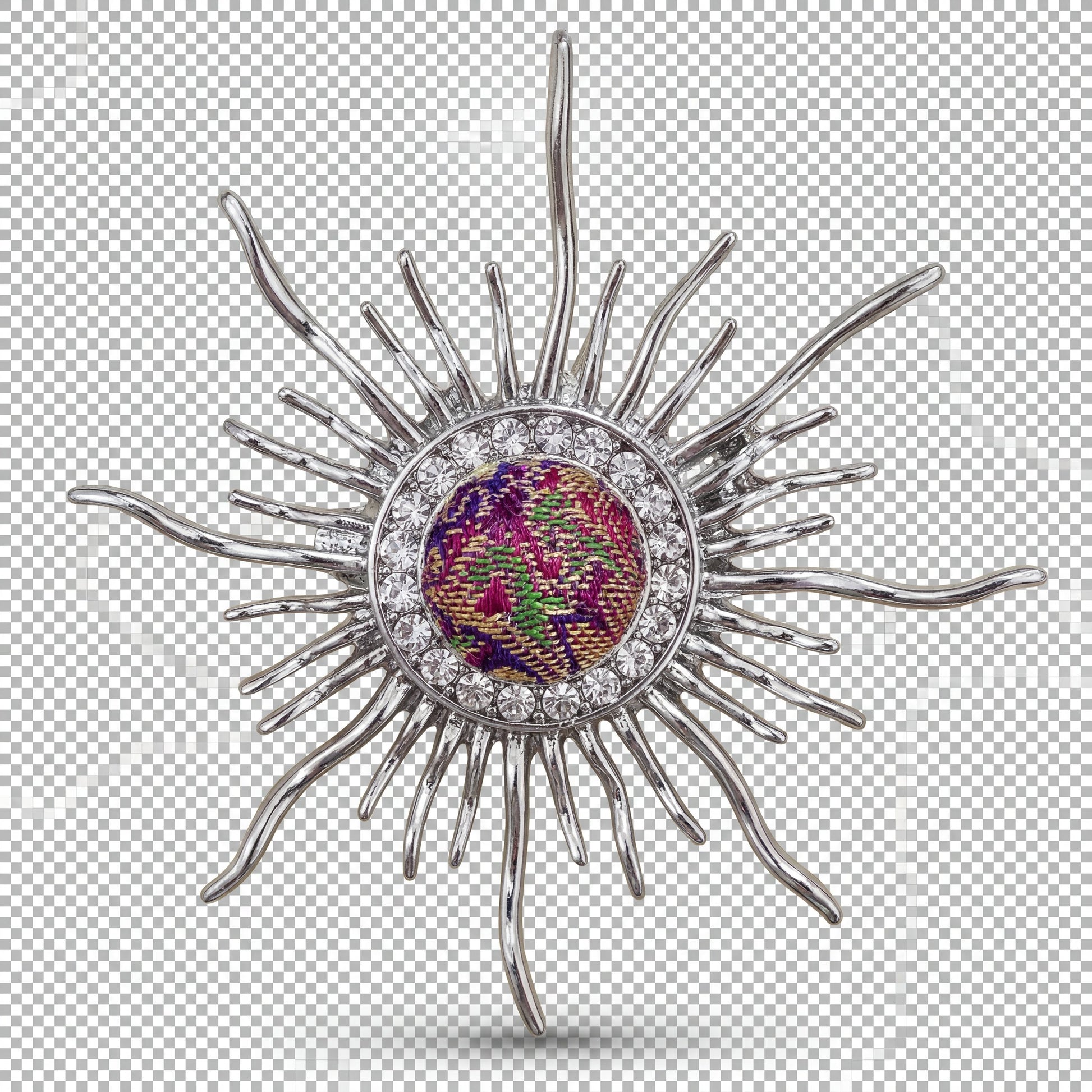 Zhuang Brocade Sunflower Brooch
