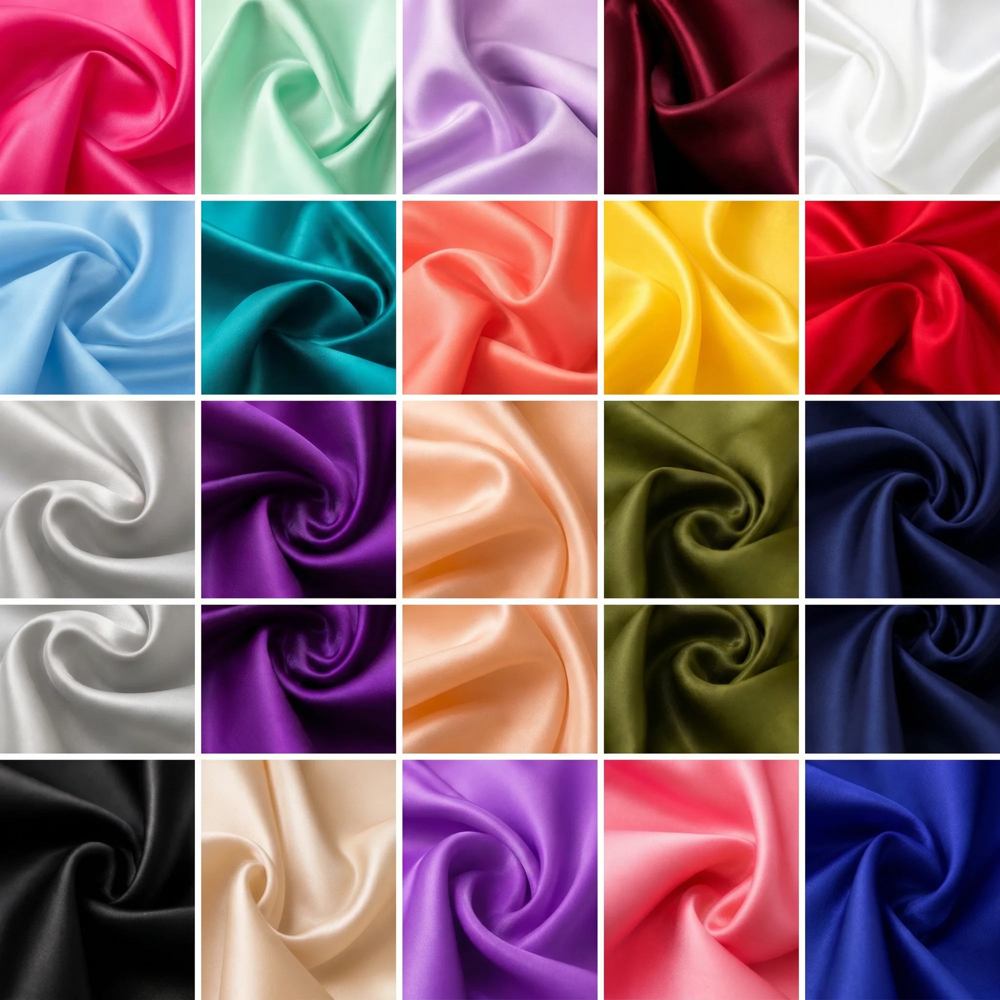 Organized silk color swatches for Pantone matching