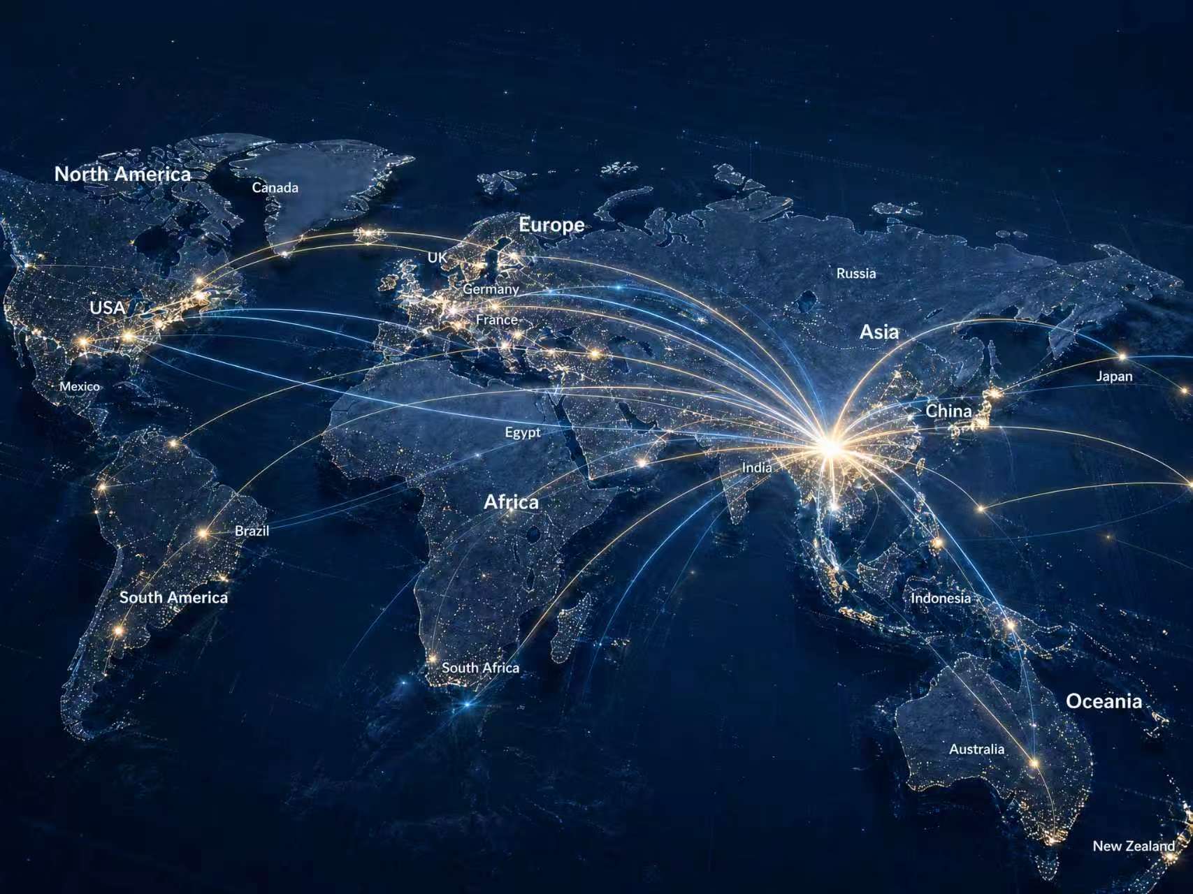Global wholesale market coverage map